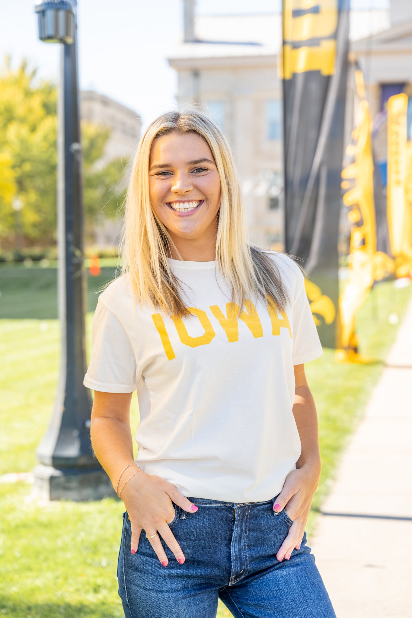 Retro Brand Collegiate Full Length Iowa Tee