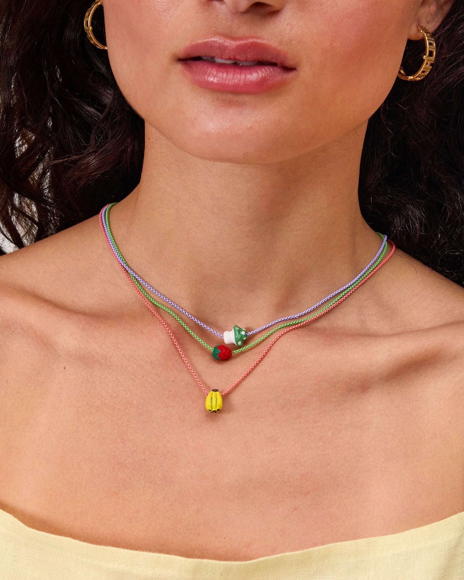 Clare V. Ceramic Bead Necklace Set JW-NC-NL-100140