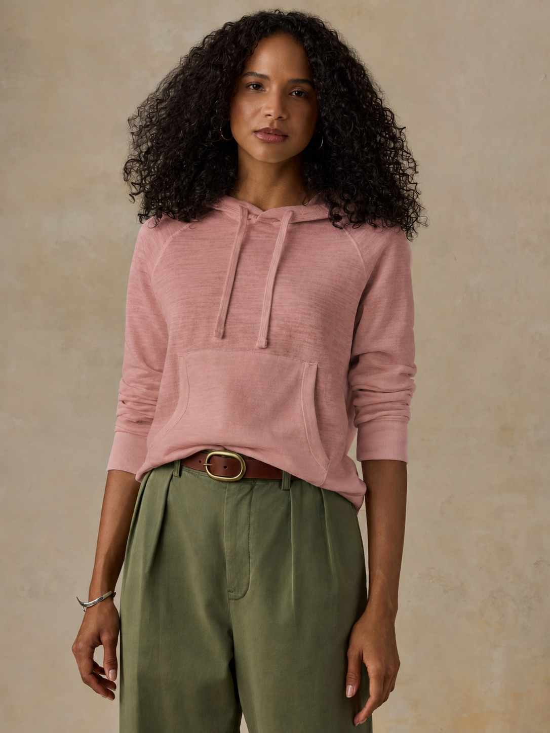 Faherty Sunwashed Slub Hoodie- Nostalgia Rose