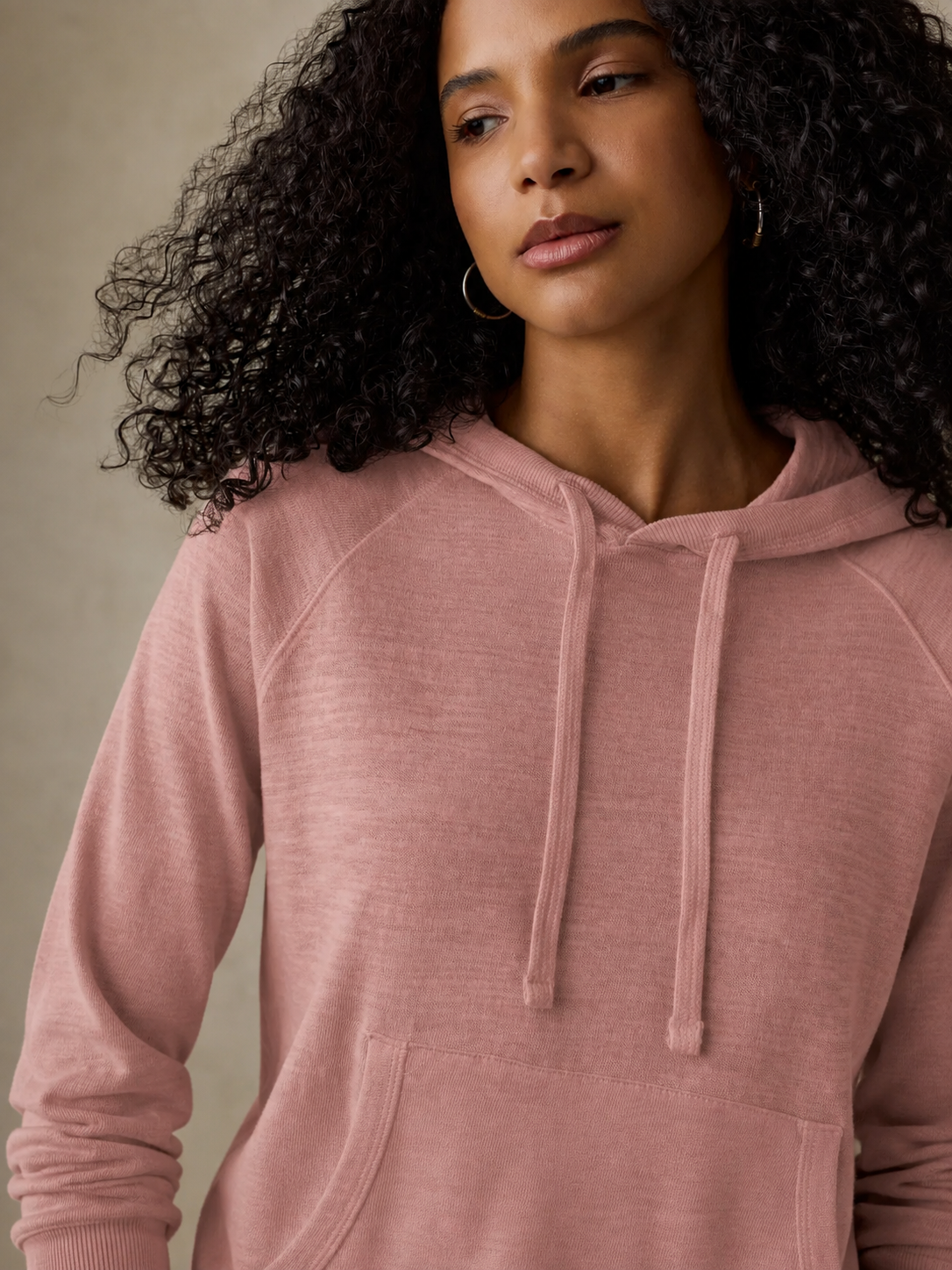 Faherty Sunwashed Slub Hoodie- Nostalgia Rose