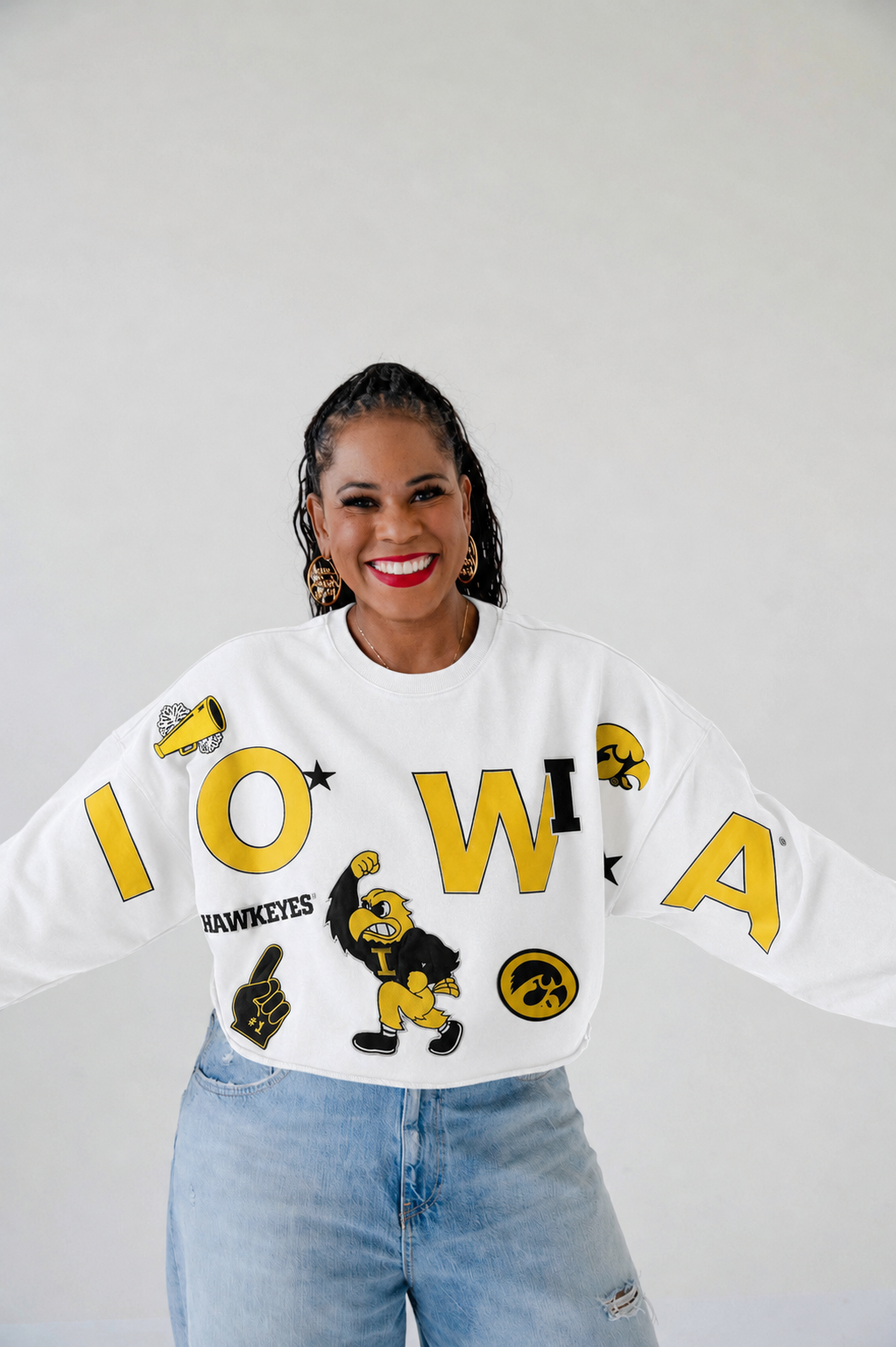 Gameday Social Iowa Patched Up Cropped Longsleeve