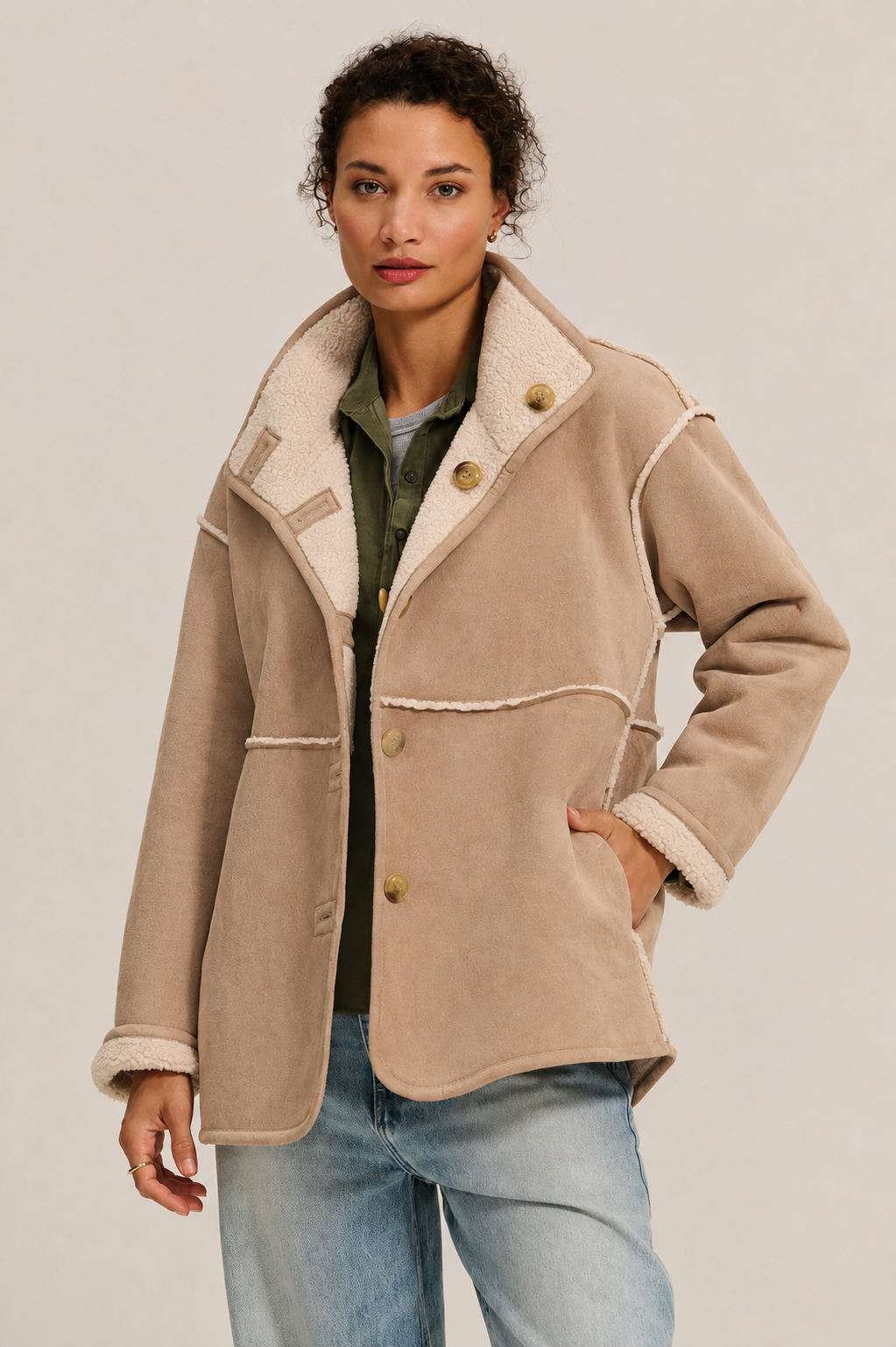 Velvet Shona Reversible Sherpa Jacket
