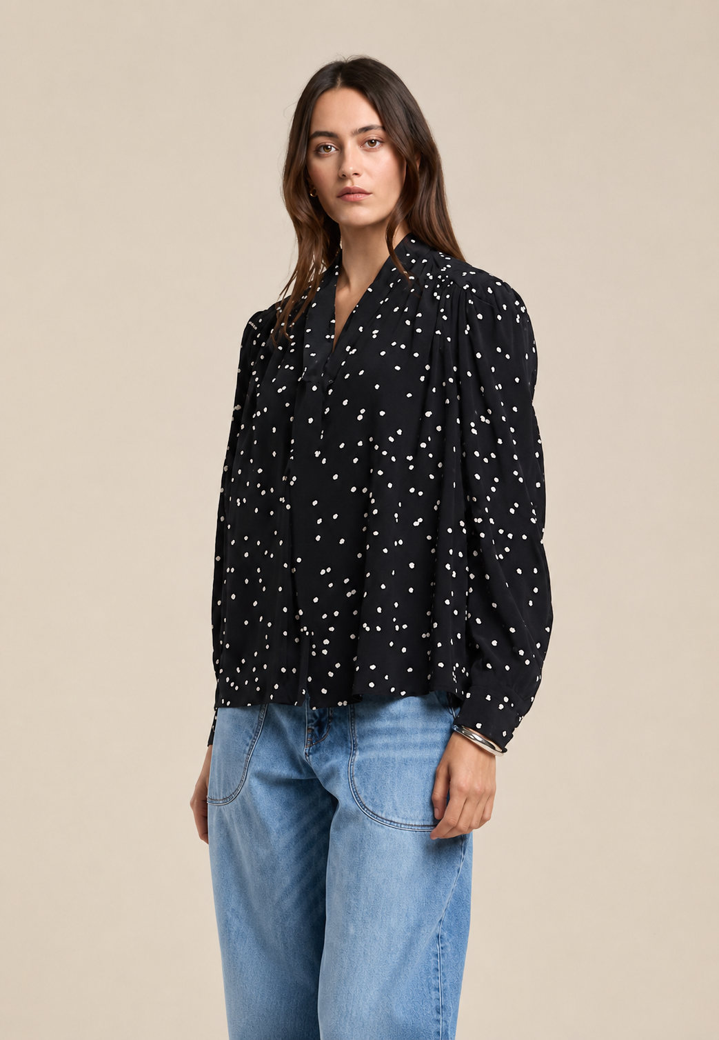 Velvet Alma Tie Neck Blouse