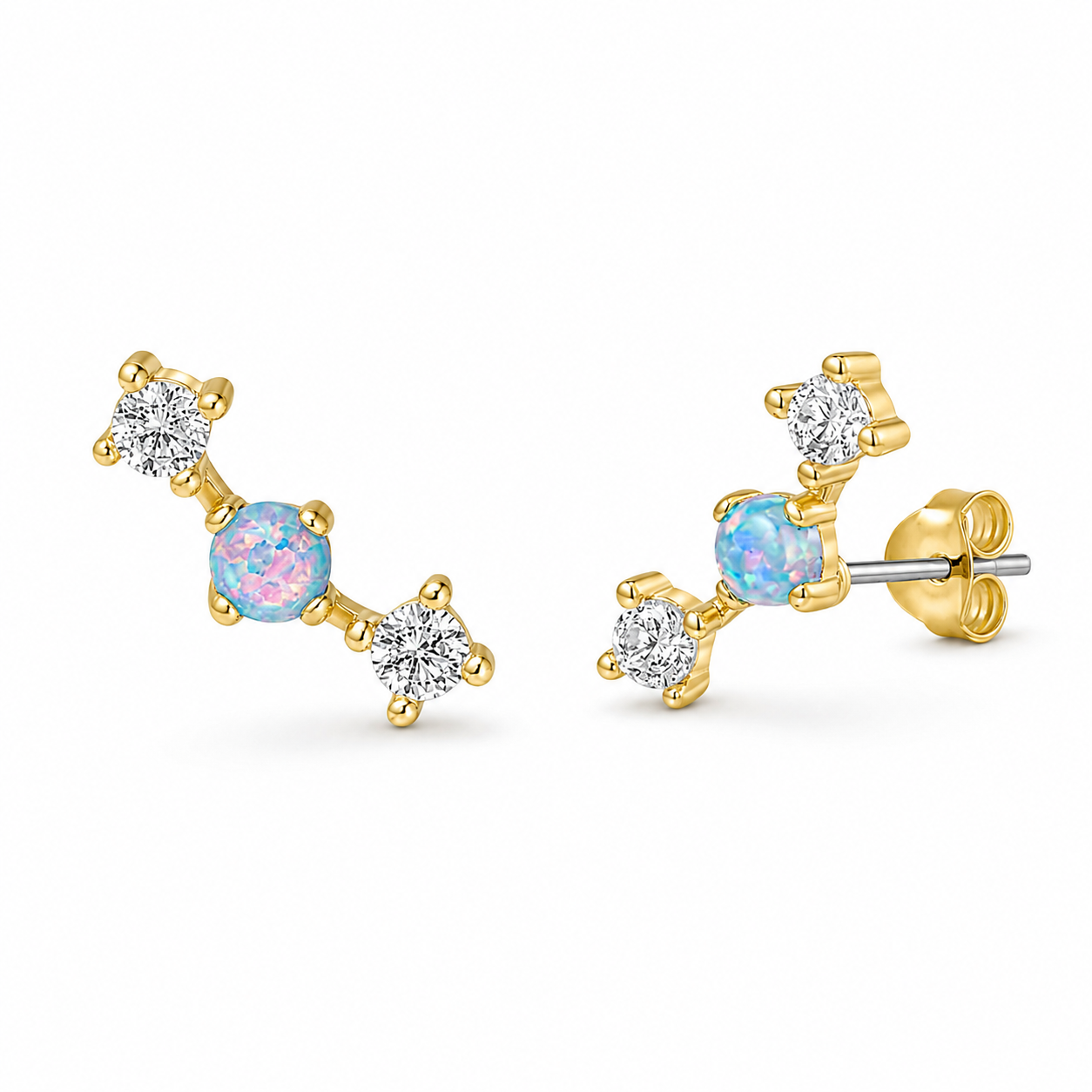 Heilo Jewelry Mira Opal and Crystal Ear Climber
