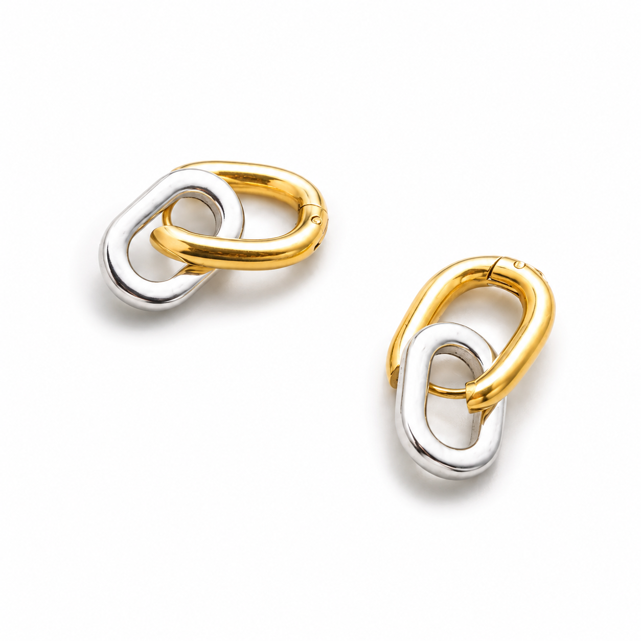 Nikki Smith Designs Mixed Metal Link Hoops
