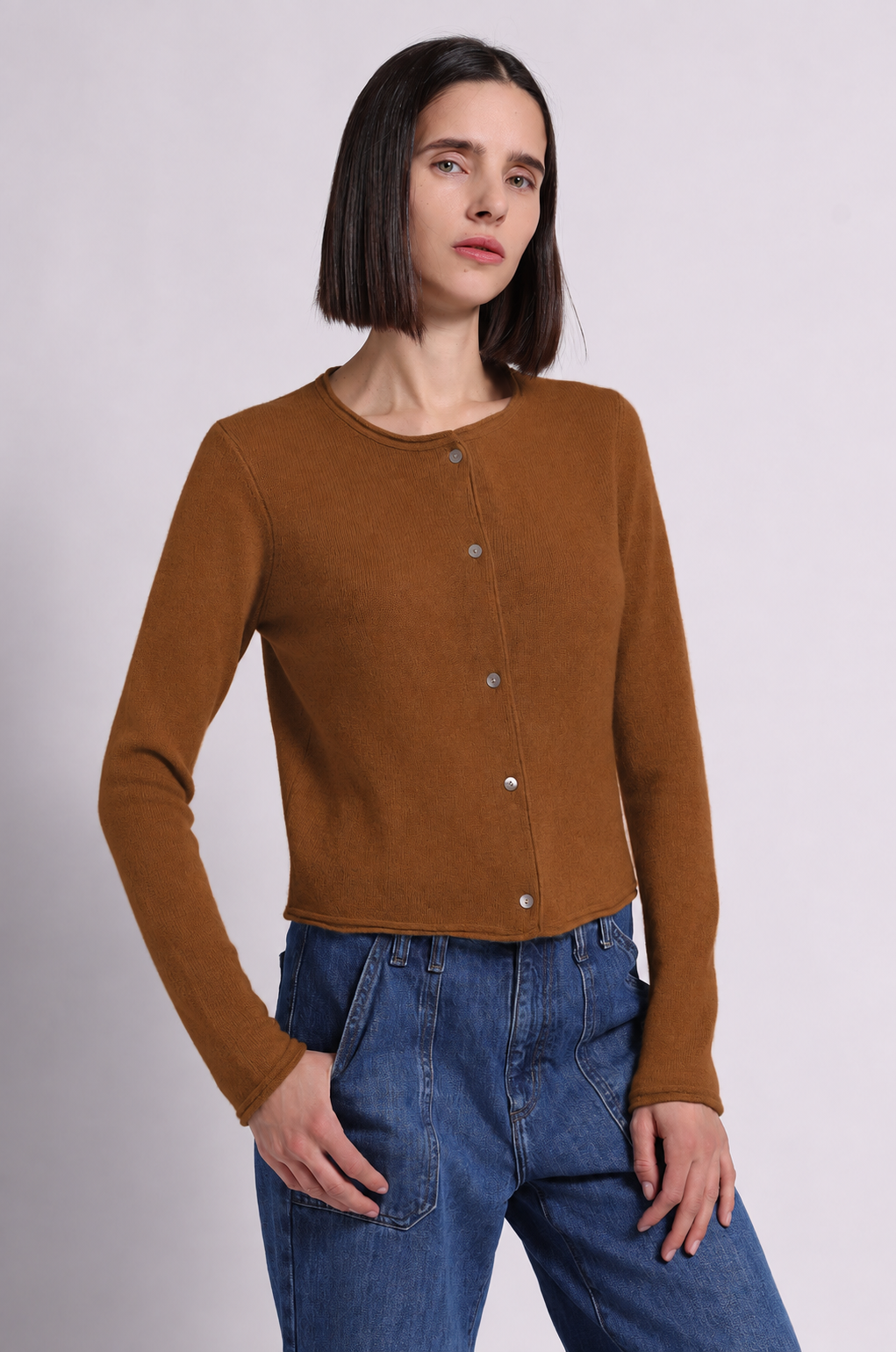Minnie Rose Sheer Luxury Cardi w/Rolled Trims 9707