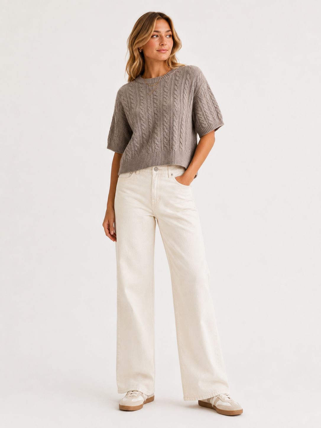 White + Warren Cashmere Short Sleeve Sweater 21800
