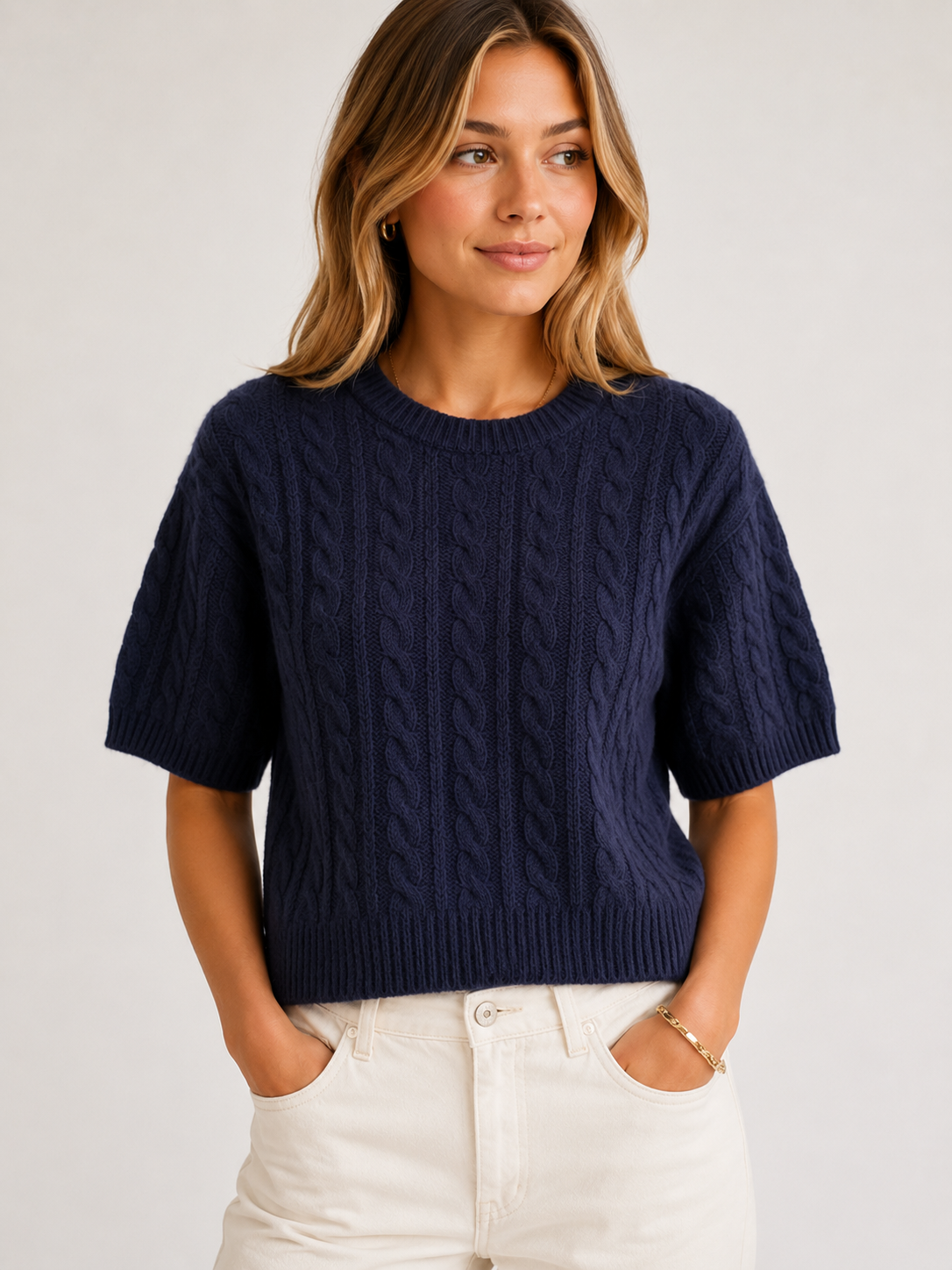 White + Warren Cashmere Short Sleeve Sweater 21800