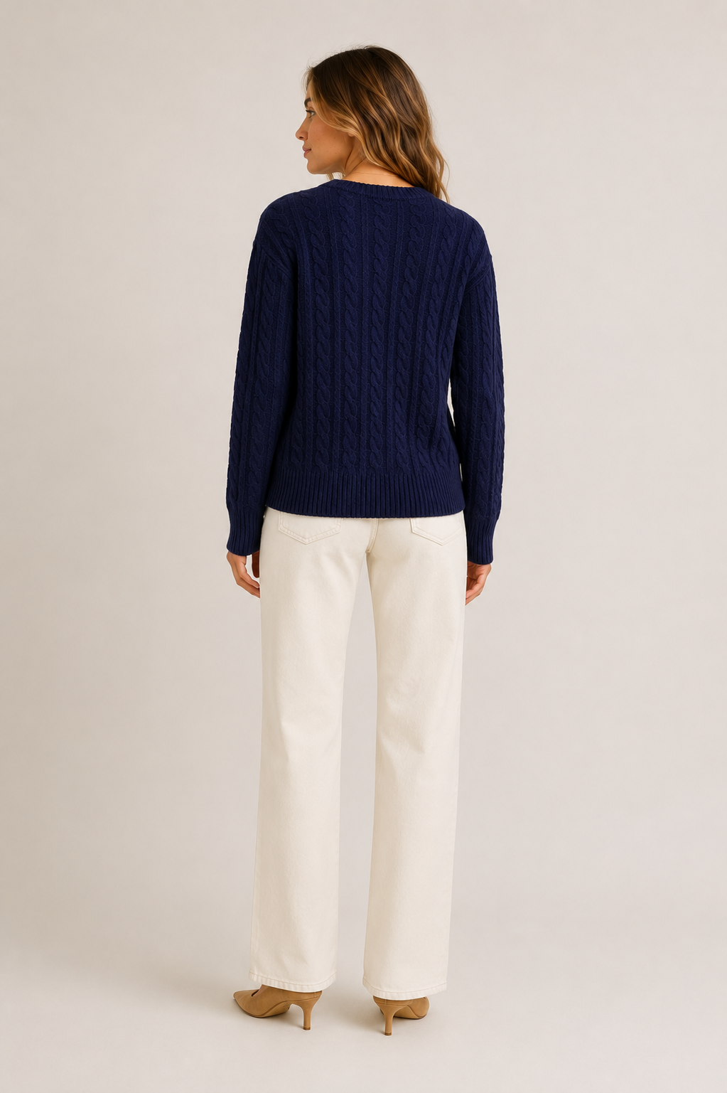 White + Warren Cashmere Cable Crewneck 21764