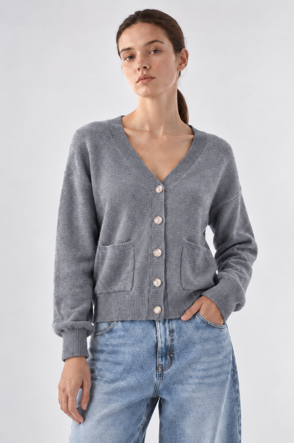 Minnie Rose 9GG Cashmere V-Neck Cardigan 99138