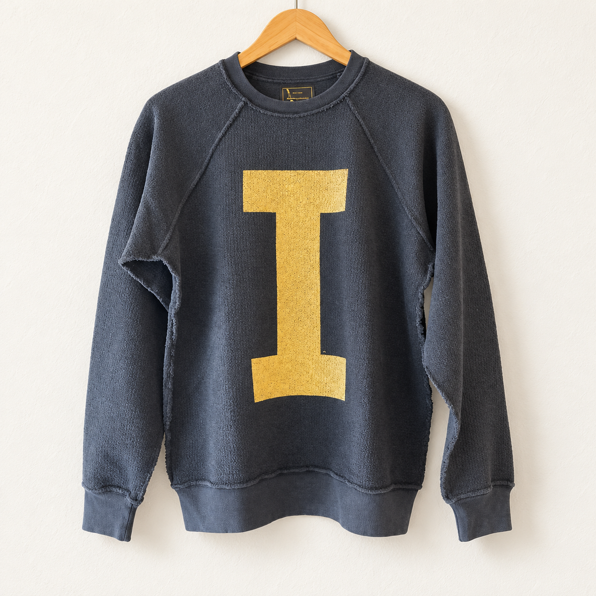 Retro Brand Varsity "BIG I "Inside Out Full Length Washed Sweatshirt