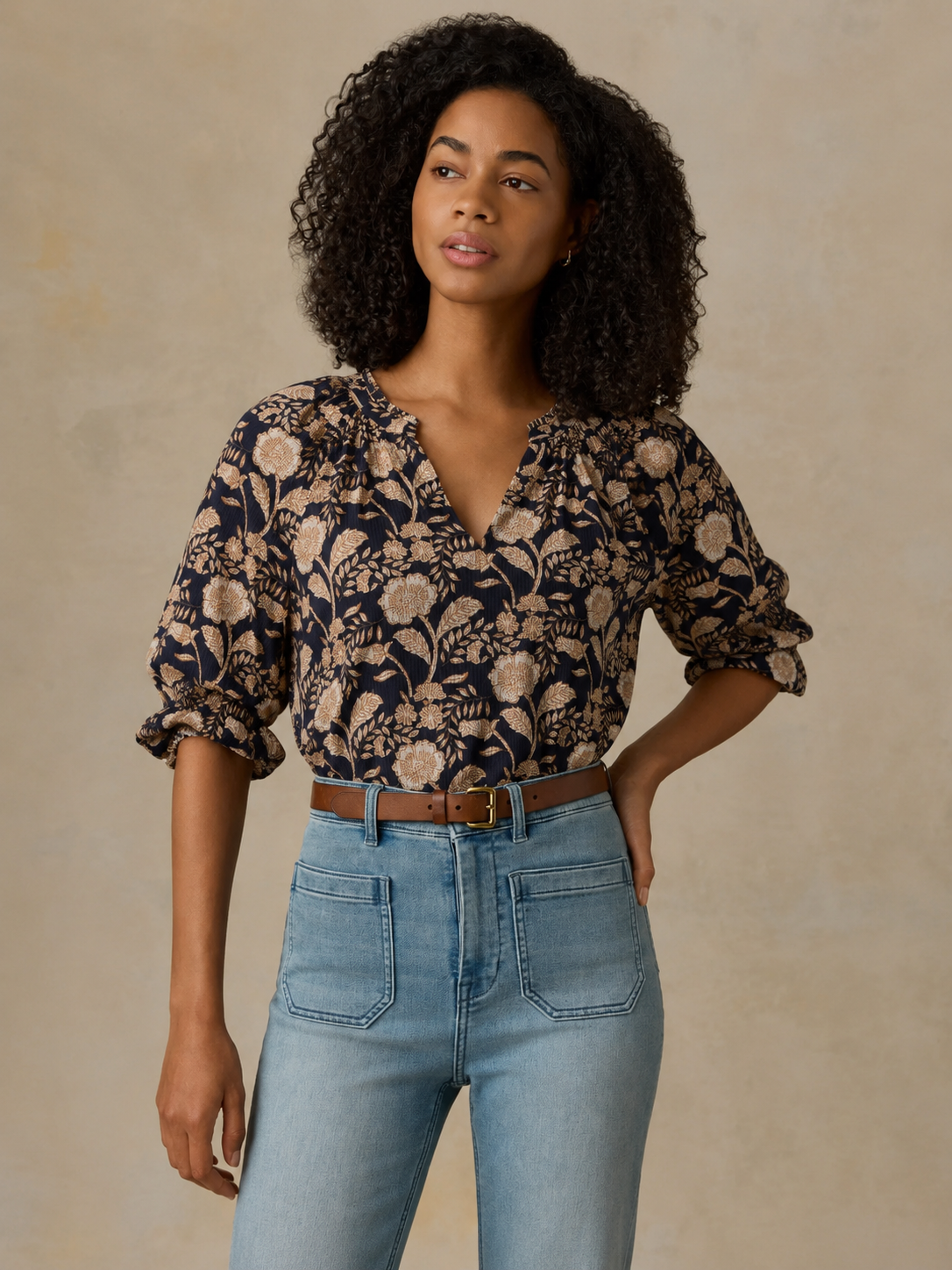 Faherty Portia Top - Avignon Floral Print
