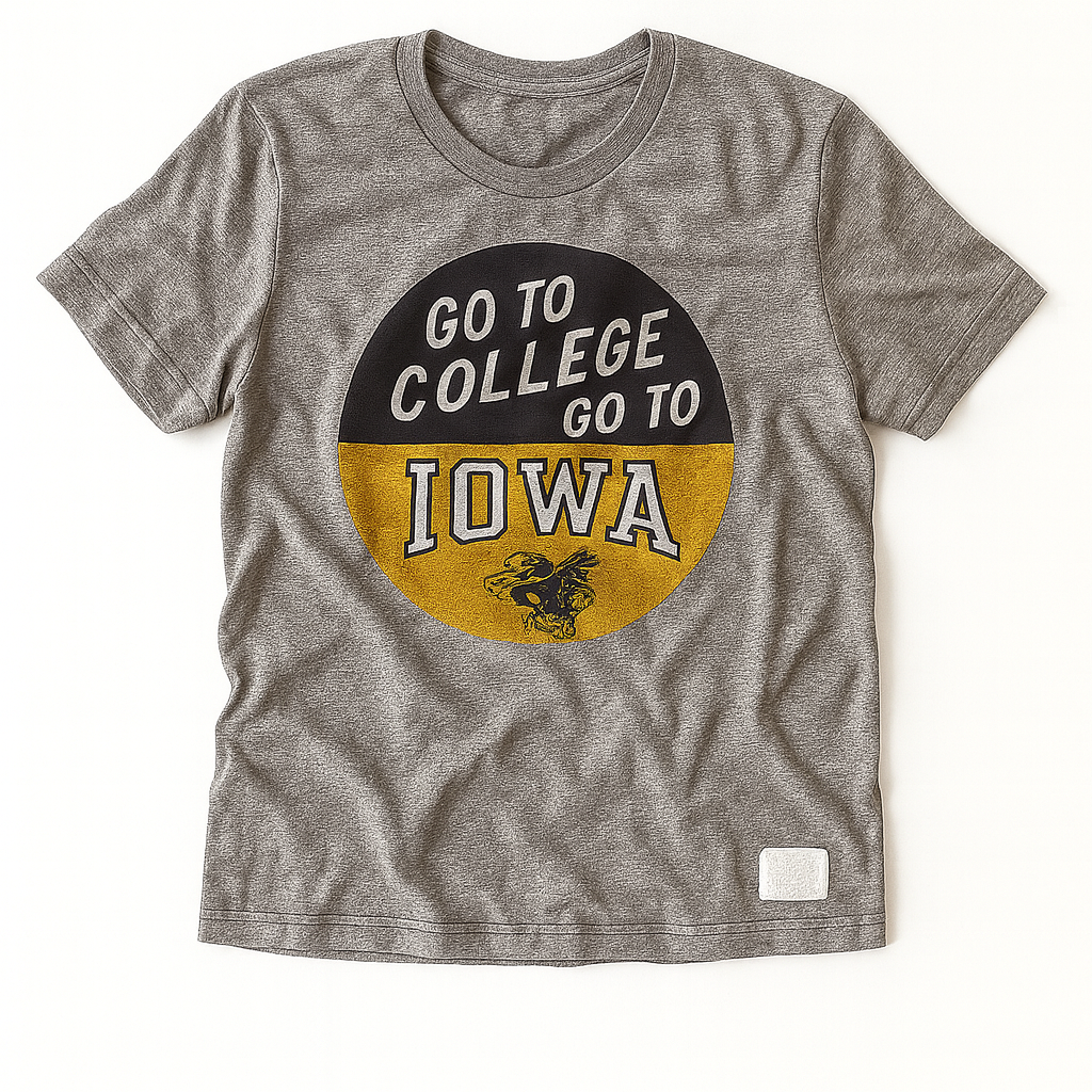 Retro Brand Go to College, Go to Iowa Tee