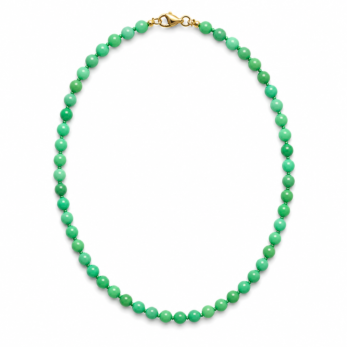 Anokhi Green Onyx Round Beads Necklace NKK35