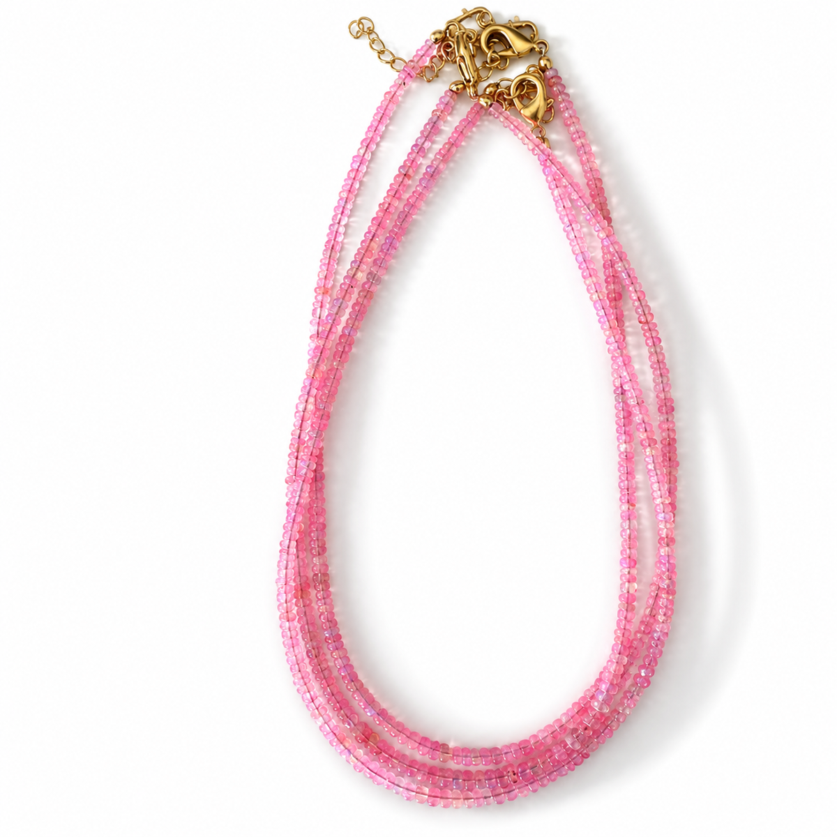Anokhi Green Light Pink Ethiopian Opal Necklace NKB121