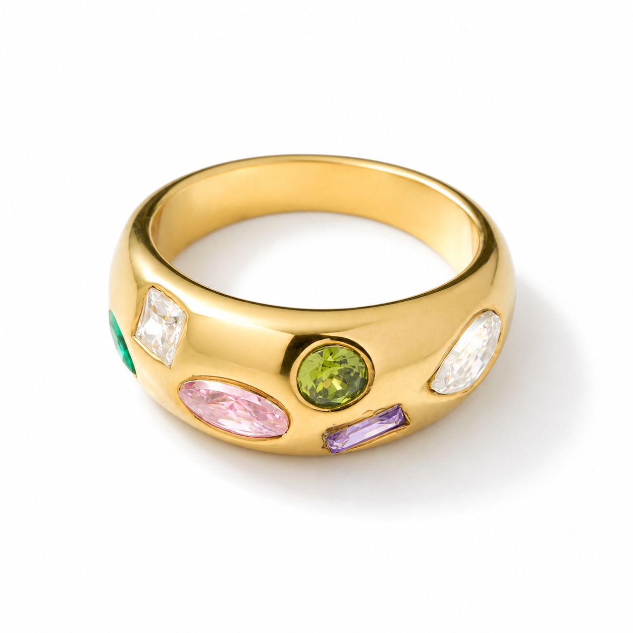 Nikki Smith Designs Lizzy Multi Gem Chunky Ring