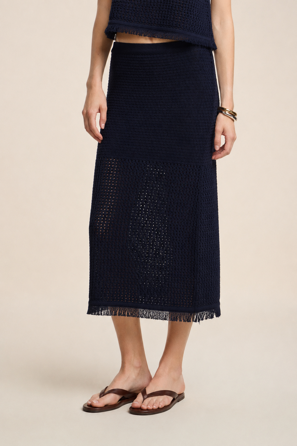 Velvet Blythe Cotton Mesh/Crochet Skirt