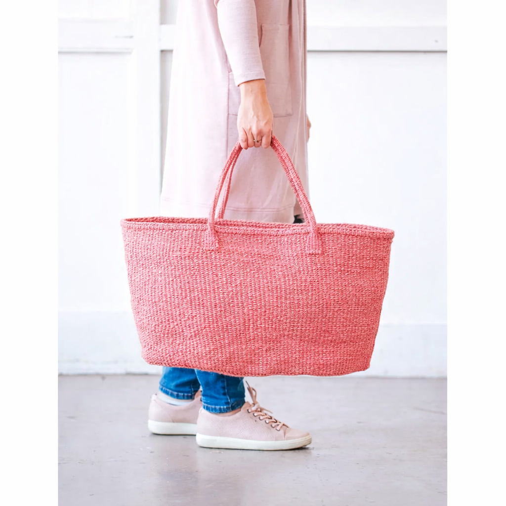 Amsha XL Sisal Tote: Pink Lemonade