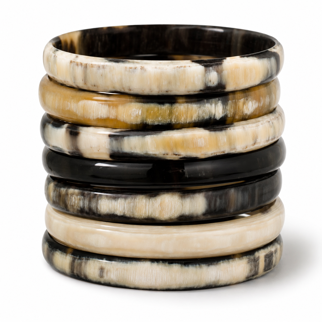 VIVO Dark Natural Horn Bangle Set CTB072