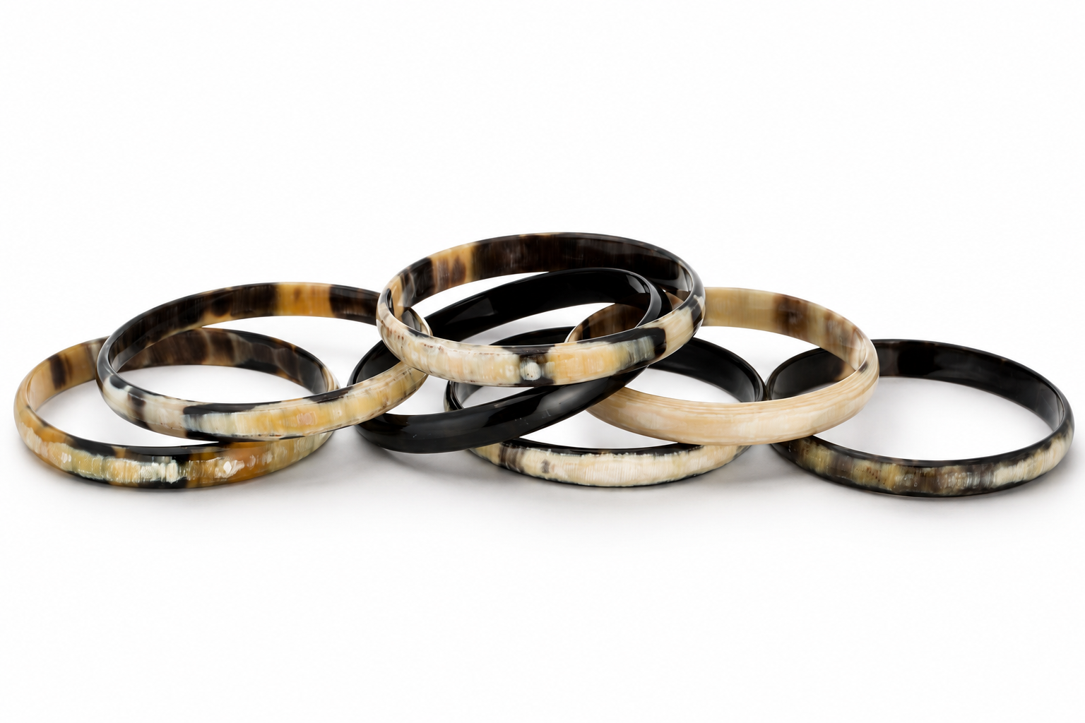 VIVO Dark Natural Horn Bangle Set CTB072