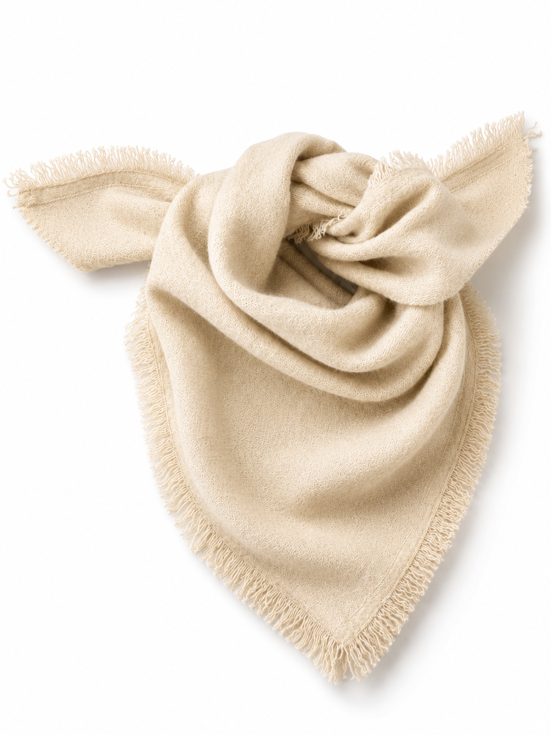 Minnie Rose Cashmere Neckerchief w/ Eyelash Trim 99228