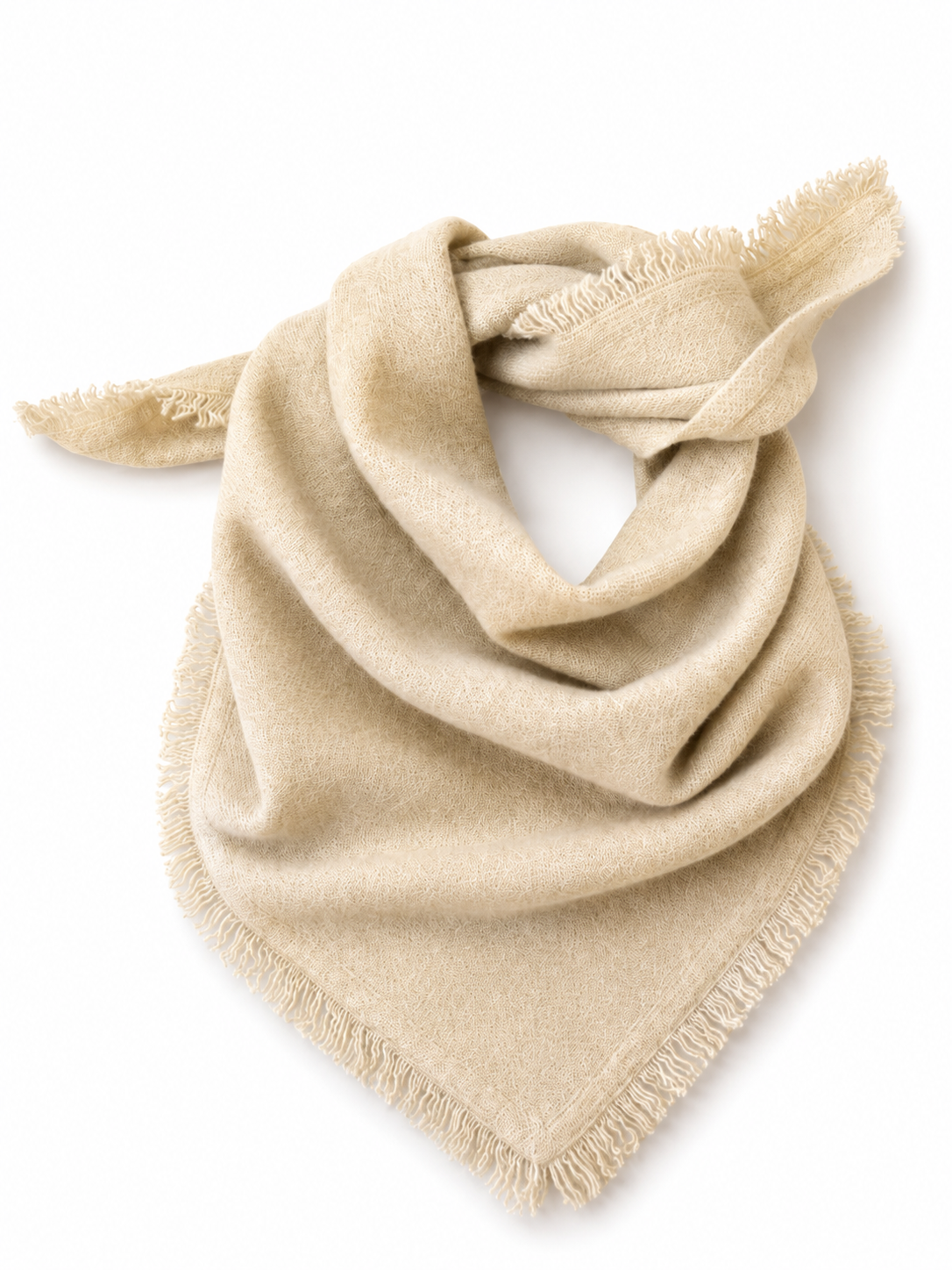 Minnie Rose Cashmere Neckerchief w/ Eyelash Trim 99228