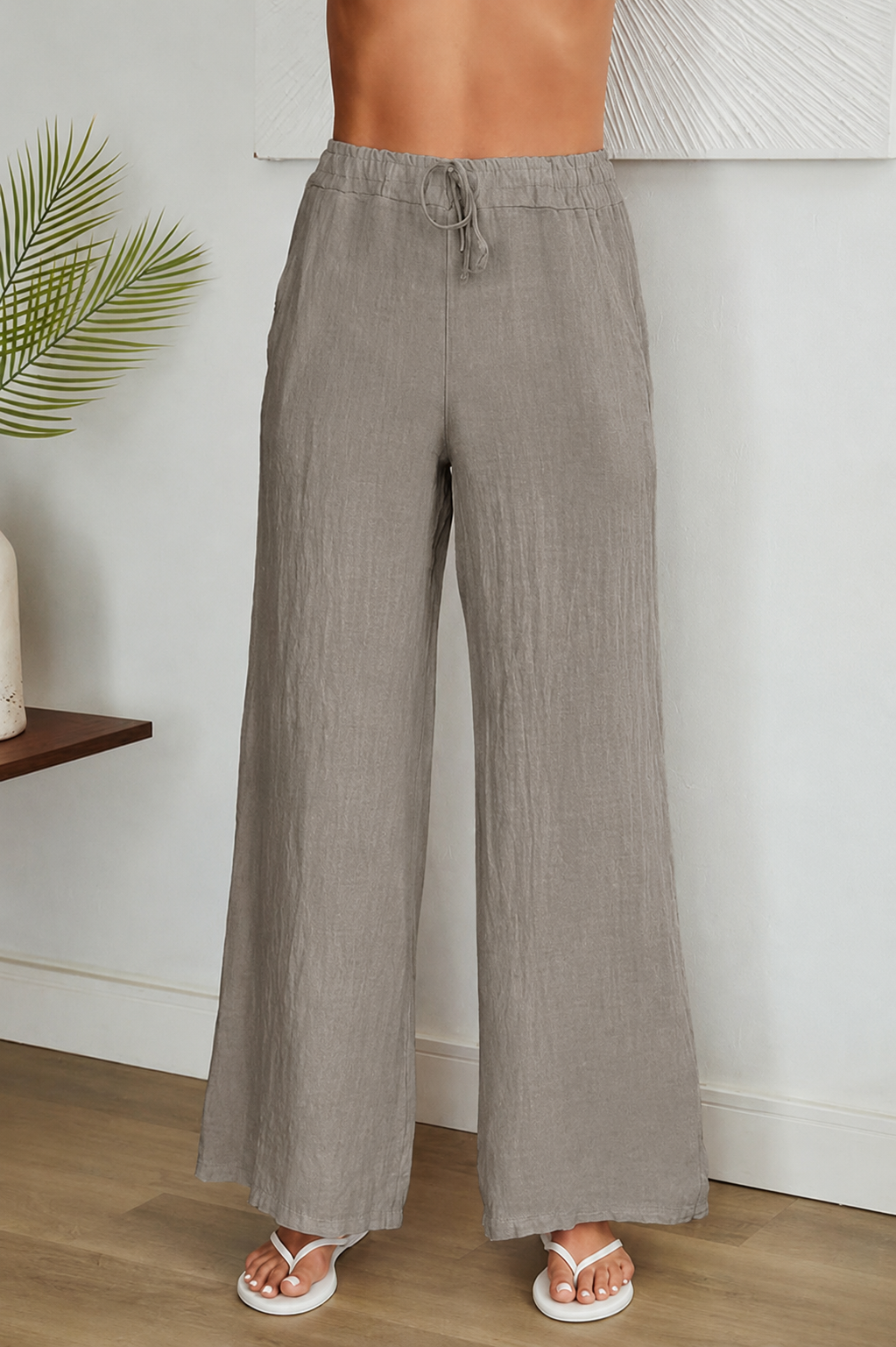 Milio Milano Linen Pants with Drawstring Waist 1203