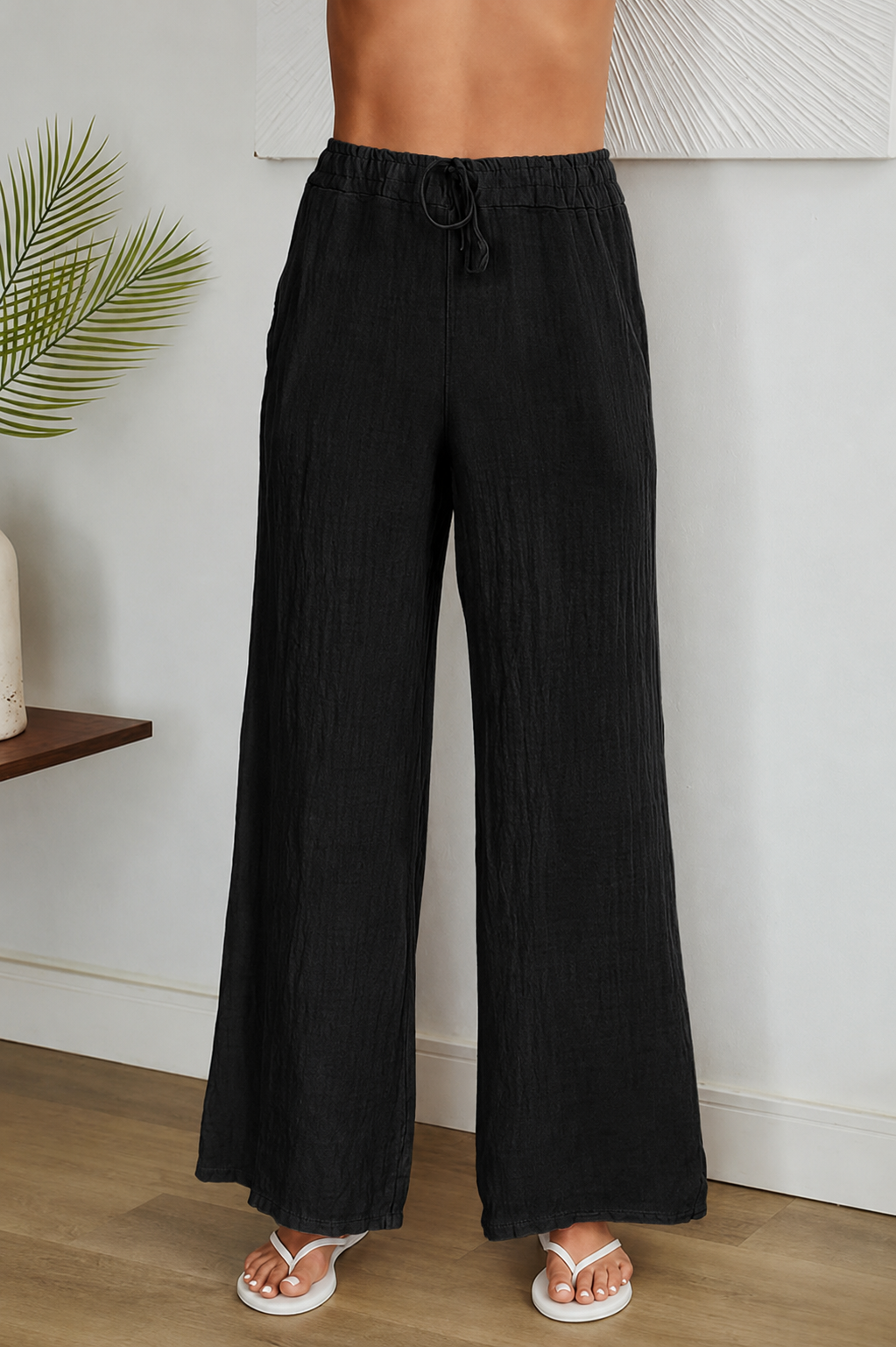 Milio Milano Linen Pants with Drawstring Waist 1203