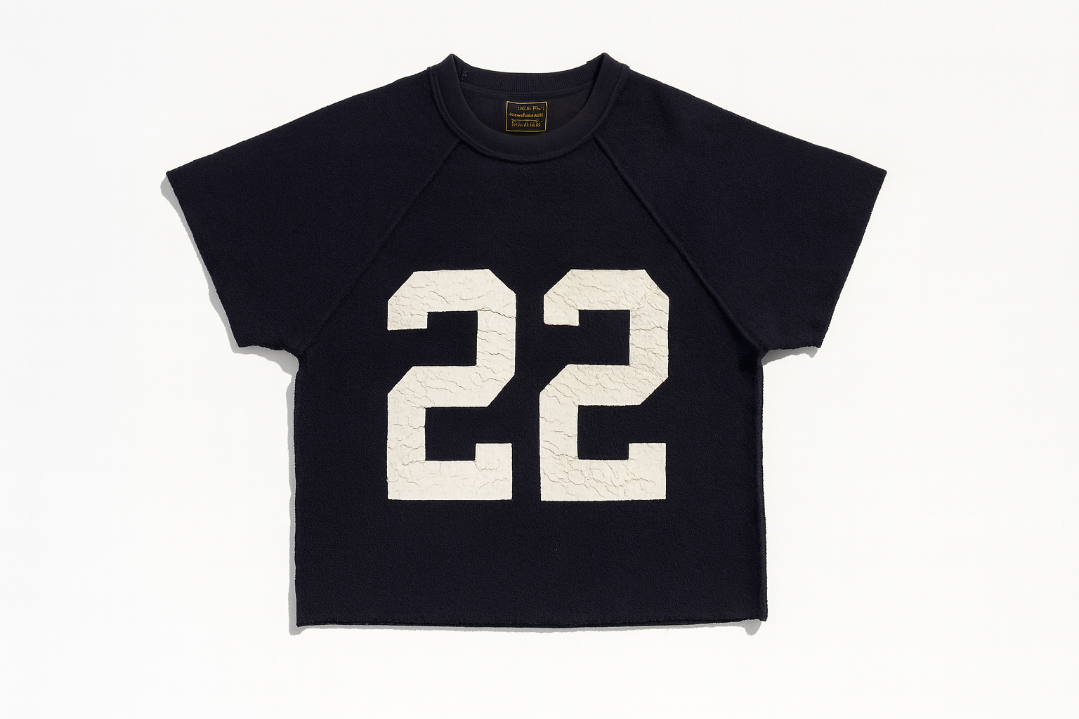 Retro Brand "22" Sliced Short Sleeve Sweatshirt
