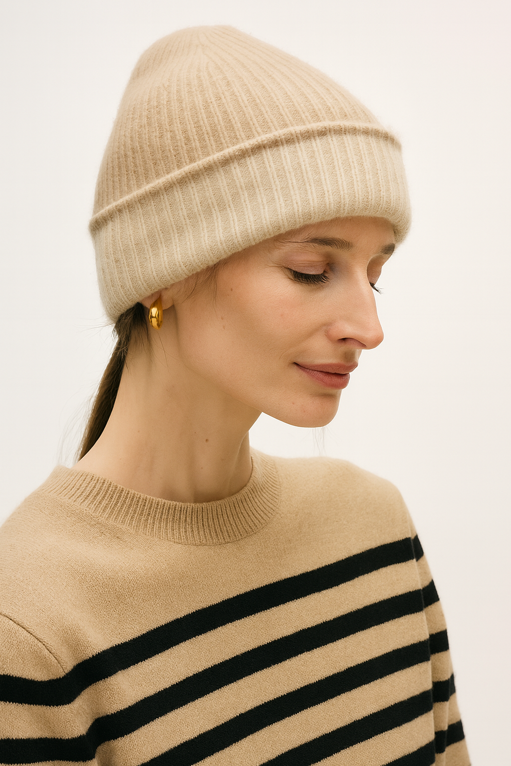 White + Warren Cashmere Colorblock Beanie 16137A