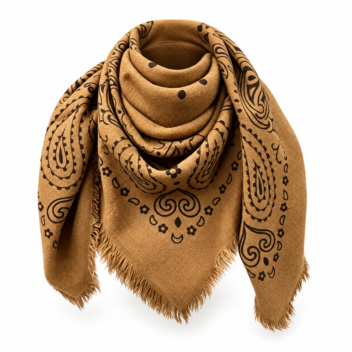 Catherine's Paisley Medium Square Viscose/Wool Scarf K23