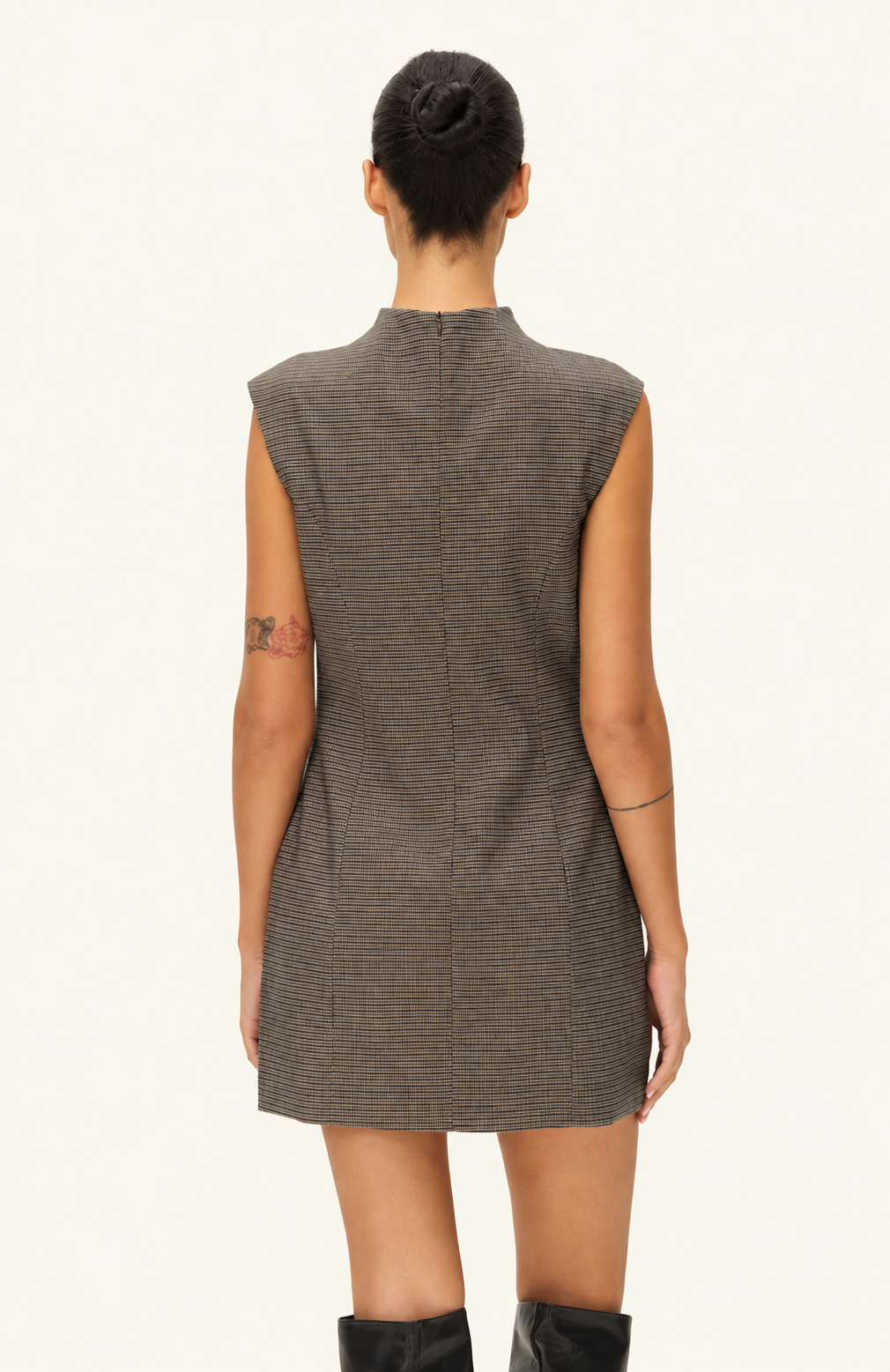 Elodie Alix Tailored Mockneck Mini Dress