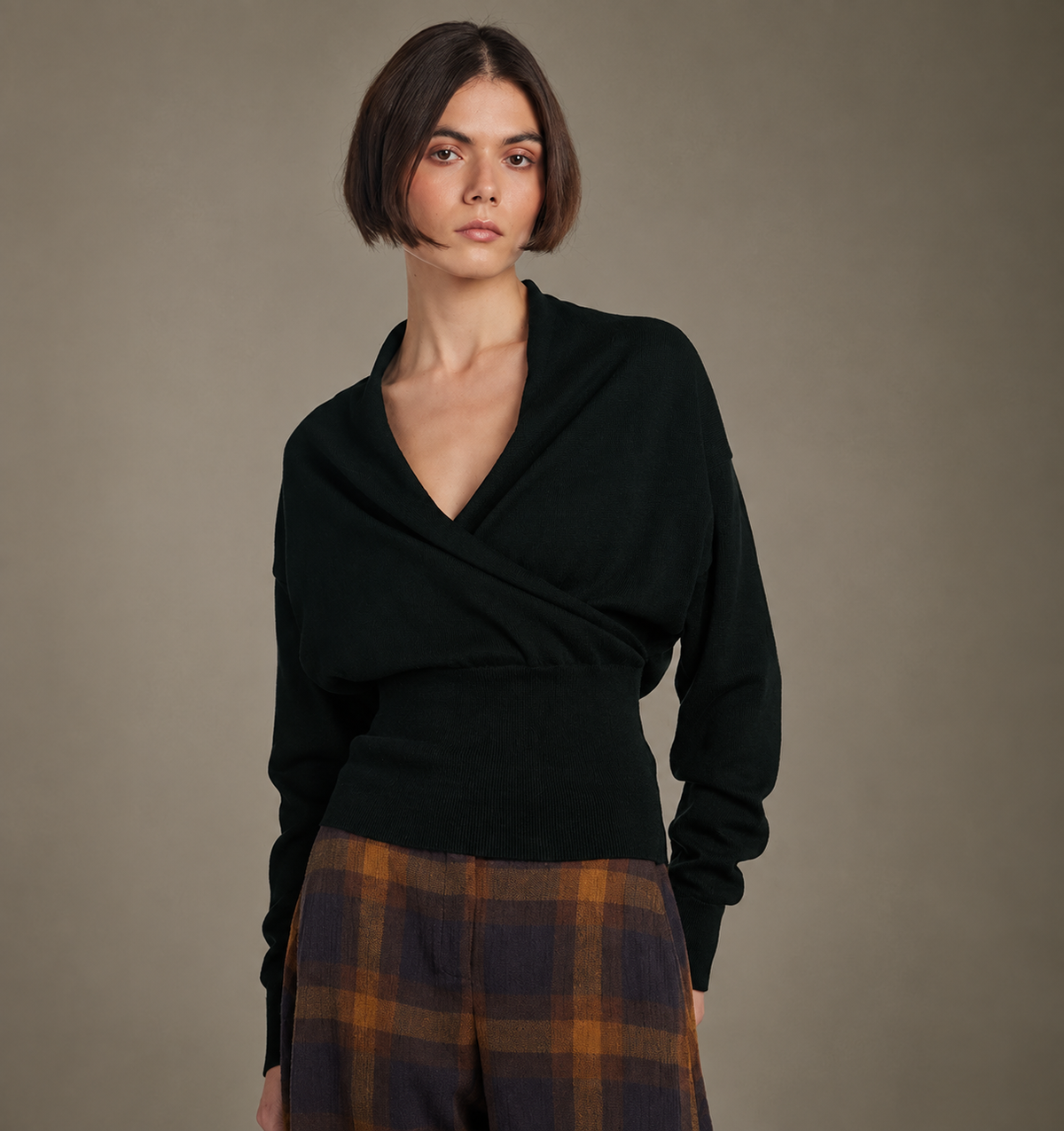 Chie Mihara Koshino Wrap Sweater in Cotton/Cashmere