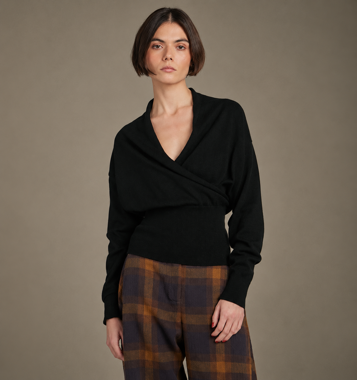 Chie Mihara Koshino Wrap Sweater in Cotton/Cashmere