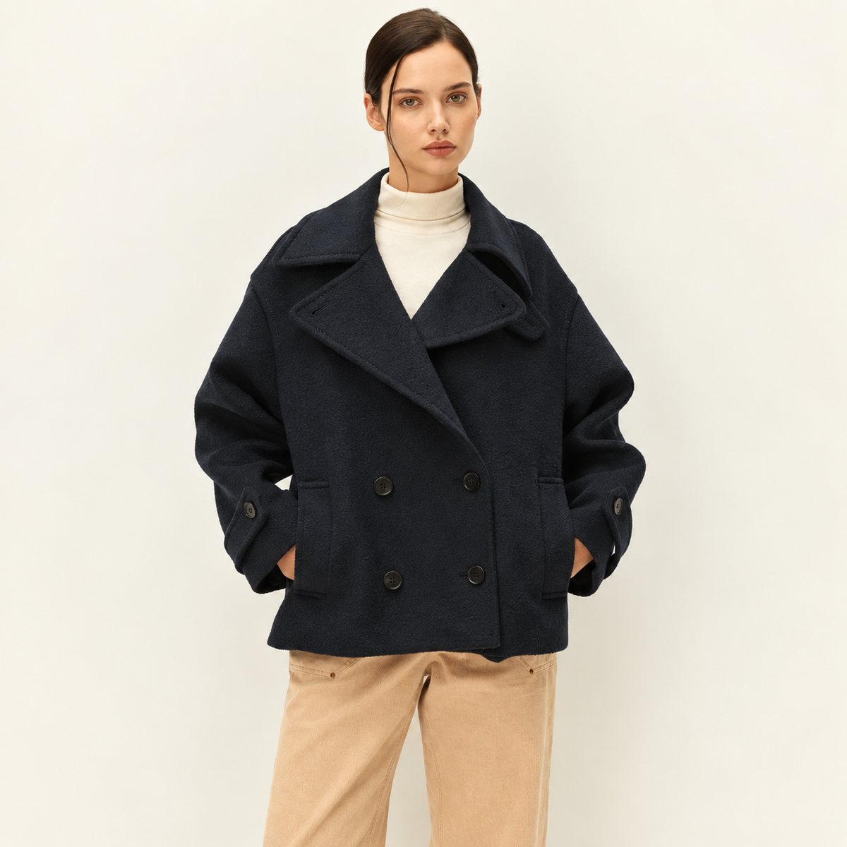 Elodie Oliver Short Modern Peacoat