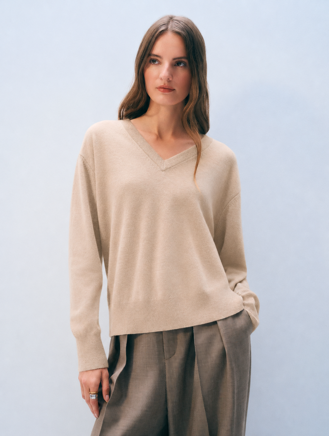 White + Warren Cashmere V Neck 21086
