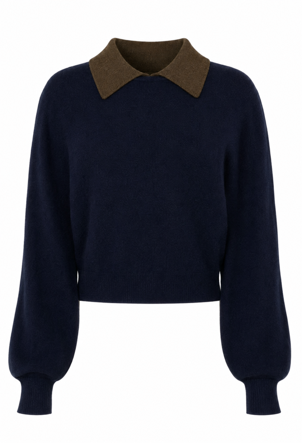 White + Warren Cashmere Contrast Collar Sweater 21971