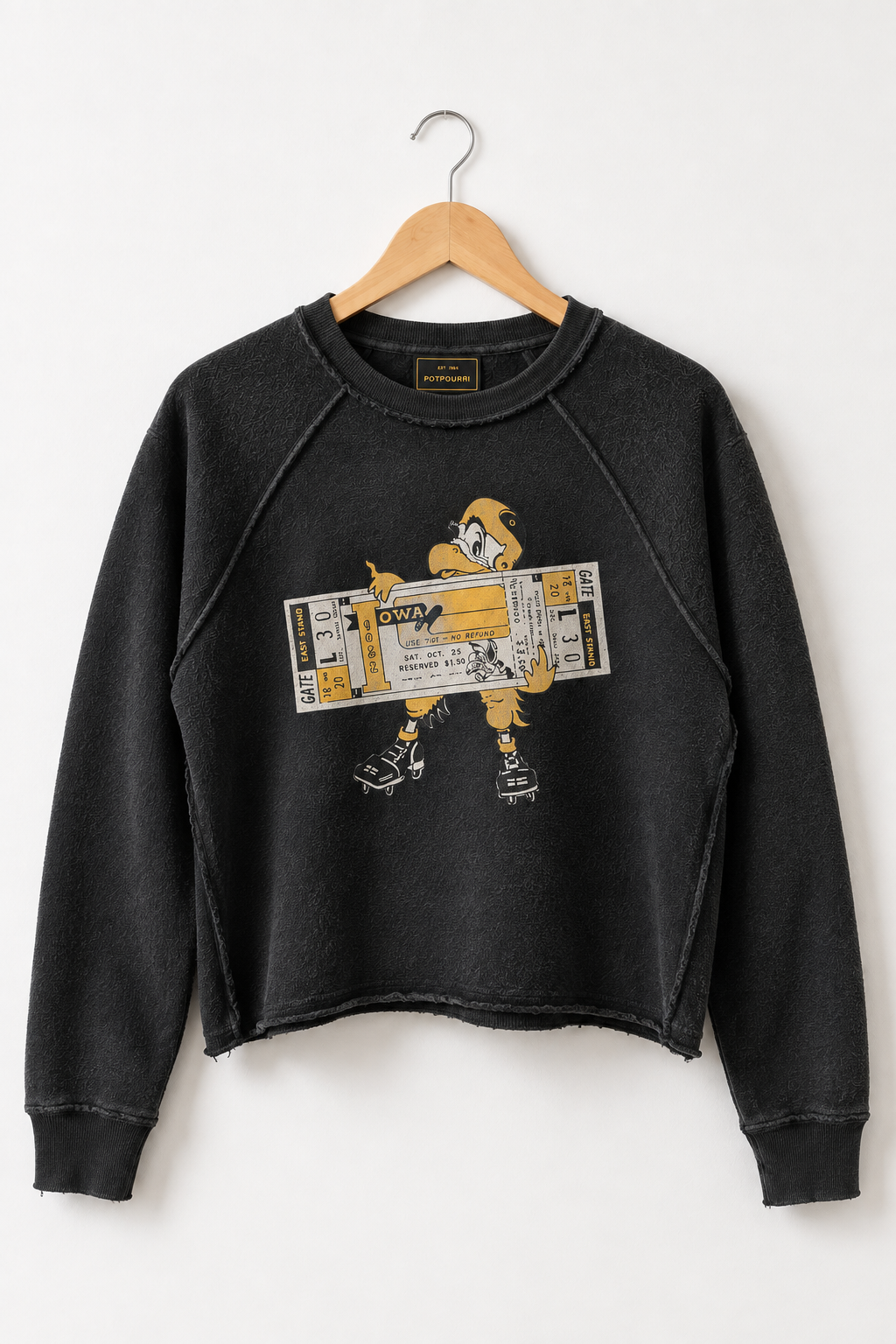 Retro Brand Pennant Herky Long Sleeve Sliced Sweatshirt "Season Ticket Holder"