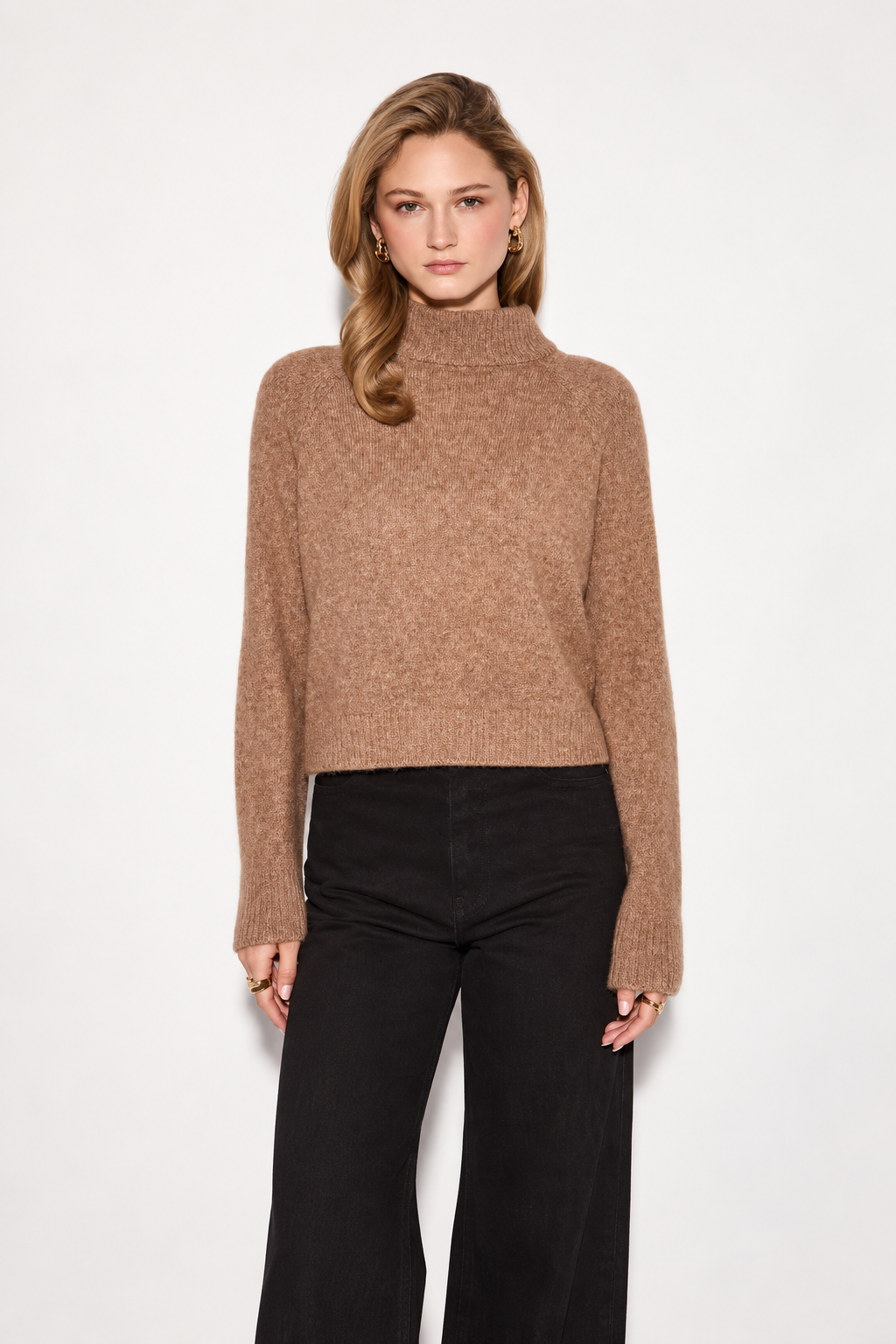 John + Jenn Oliver Mock Neck Sweater F685M