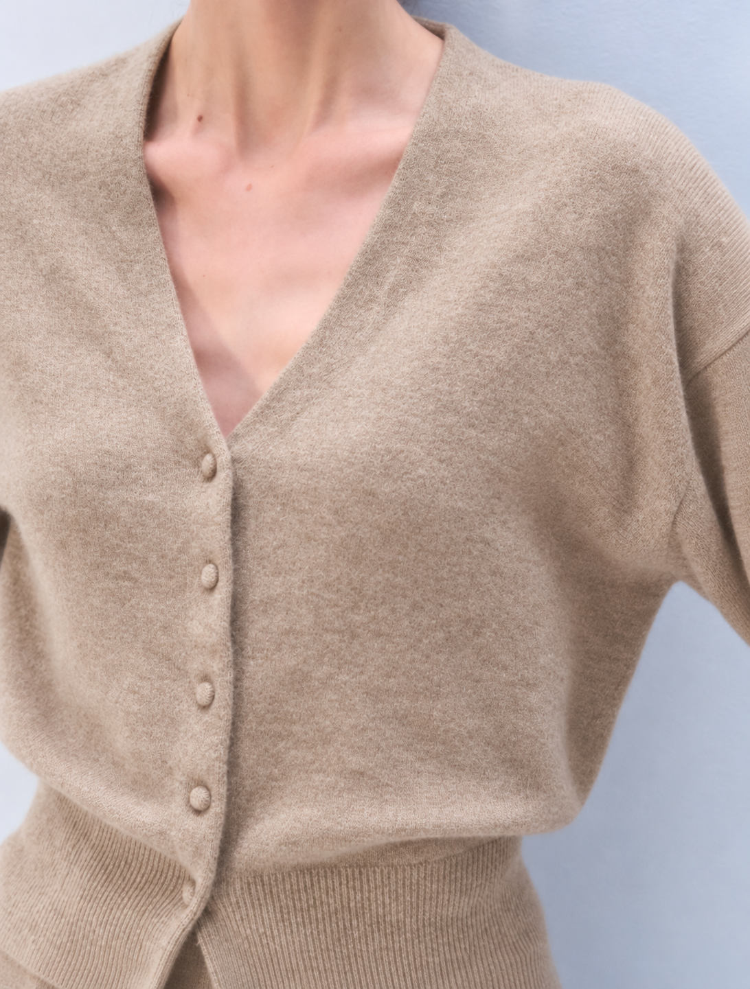 White + Warren Cashmere Deep V Cardigan 21959