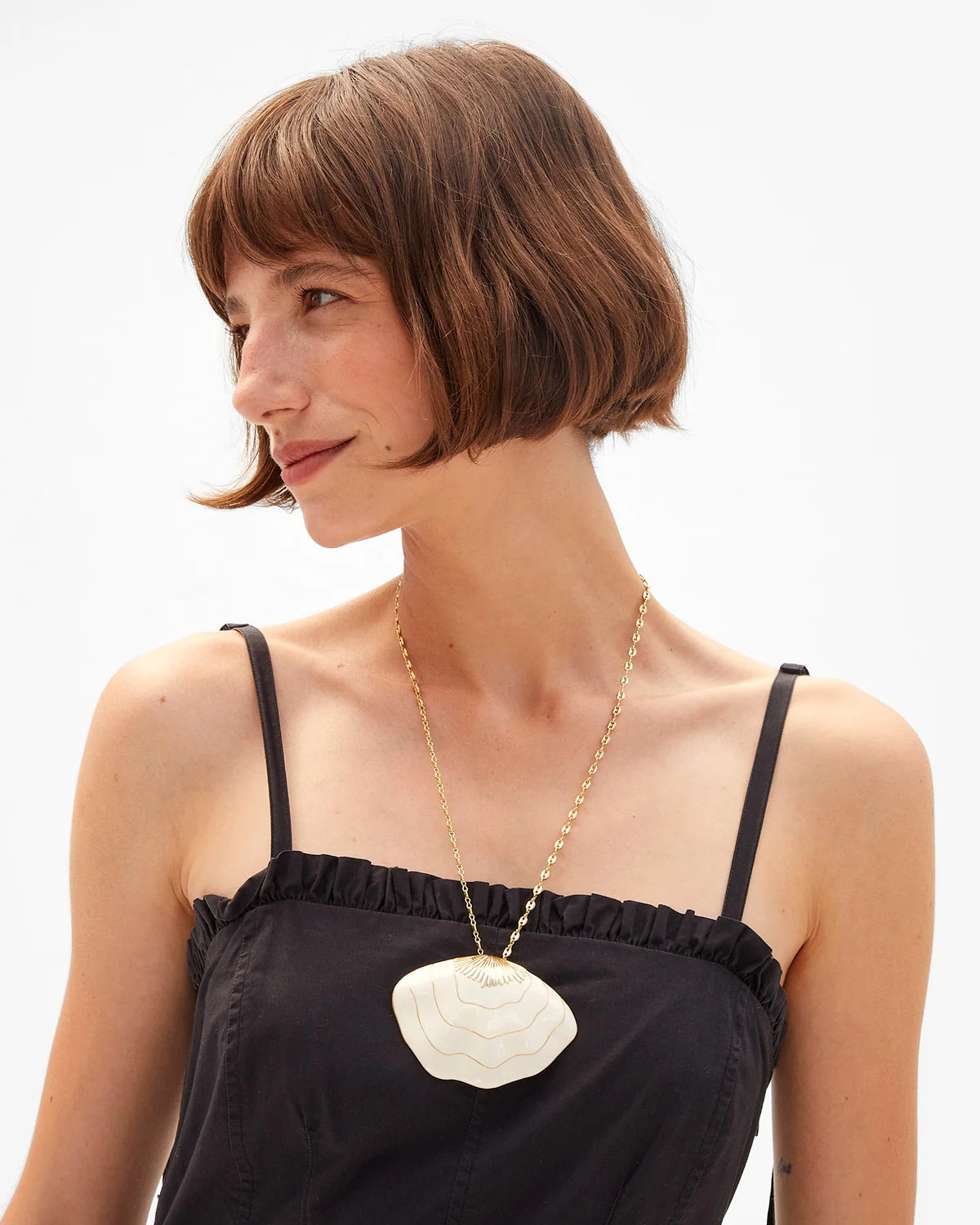 Clare V. Clamshell Pendant Necklace CVJ1000880