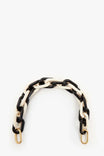 Clare V. Shortie Strap Resin Black/Cream SG-ST-SZ-100023