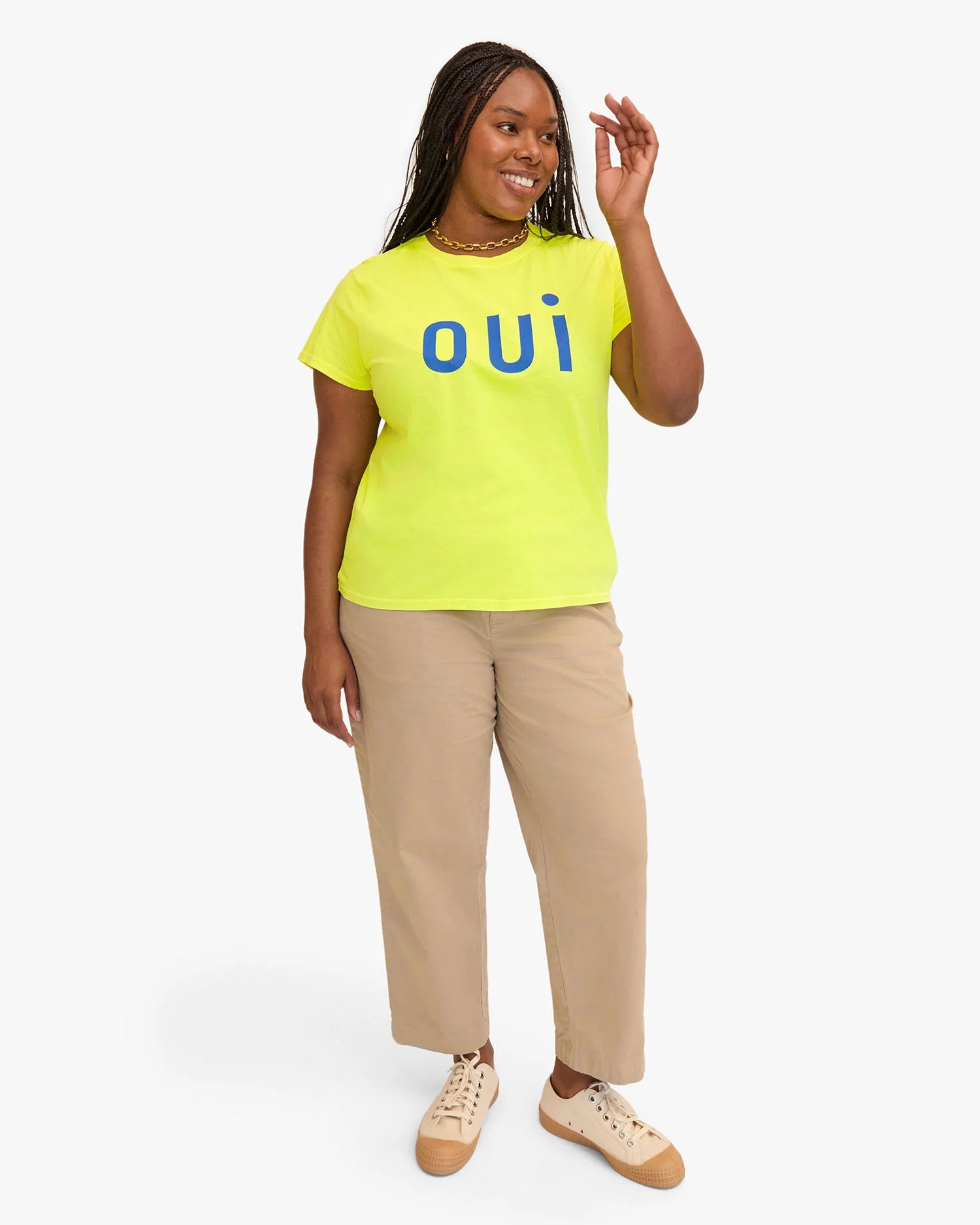 Clare V Classic Tee Oui Neon Yellow 100086