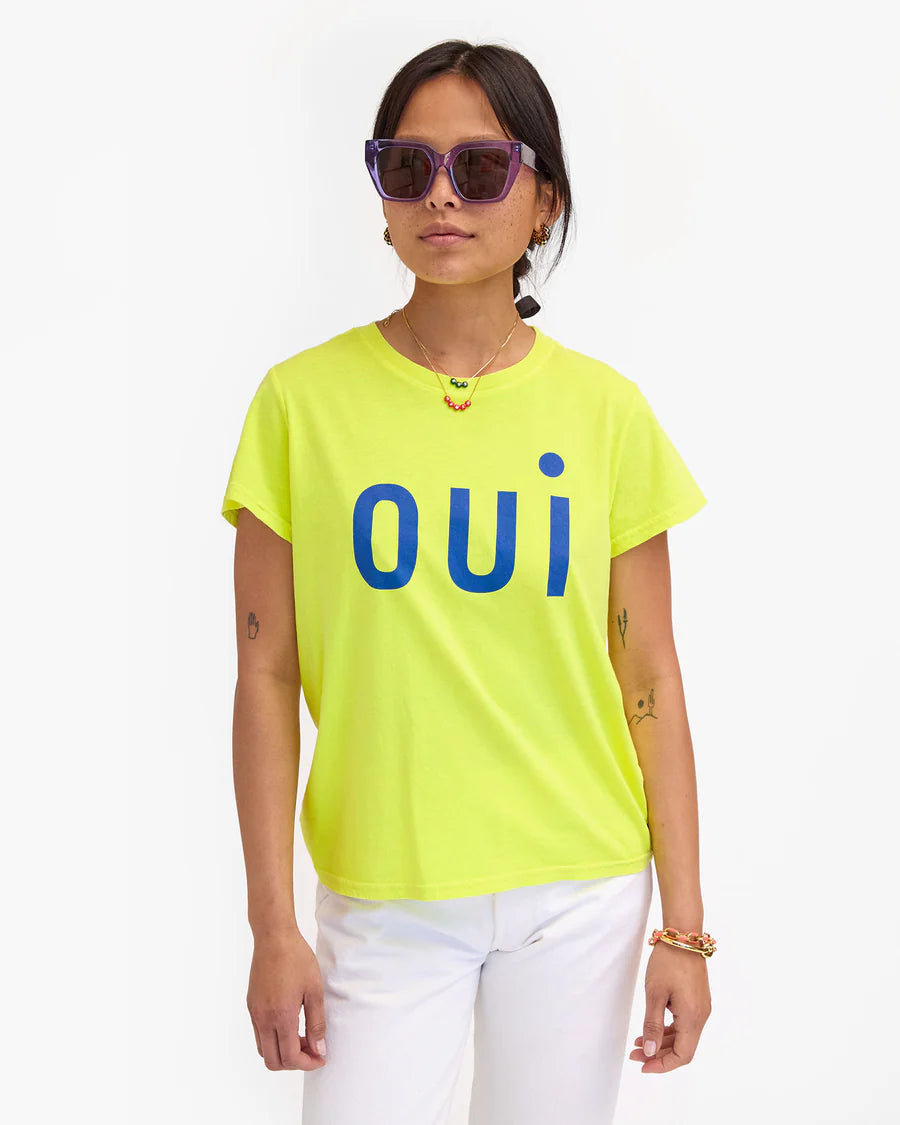 Clare V Classic Tee Oui Neon Yellow 100086