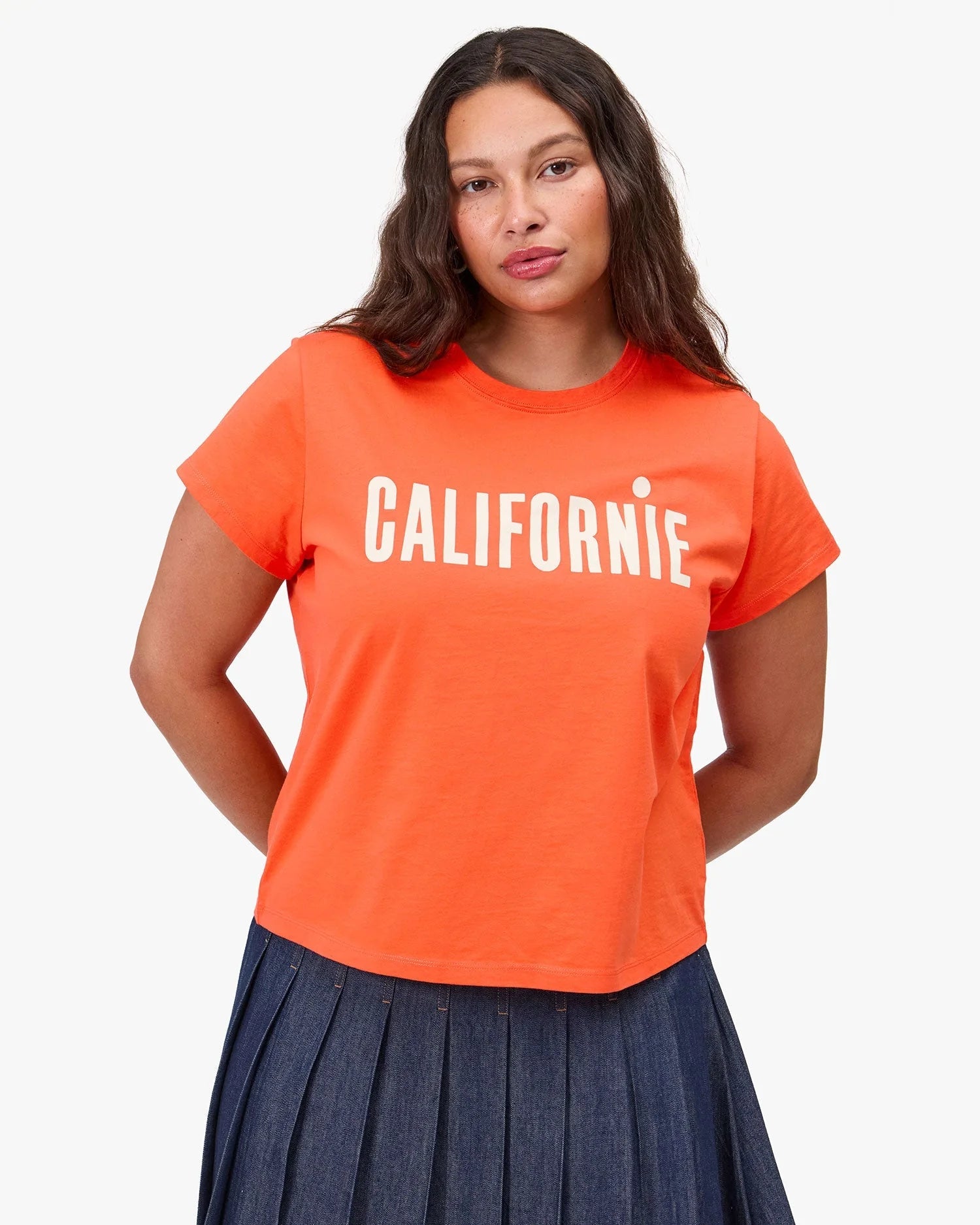 Clare V. Scarlet Orange Classic Tee AP-TT-IT-100132