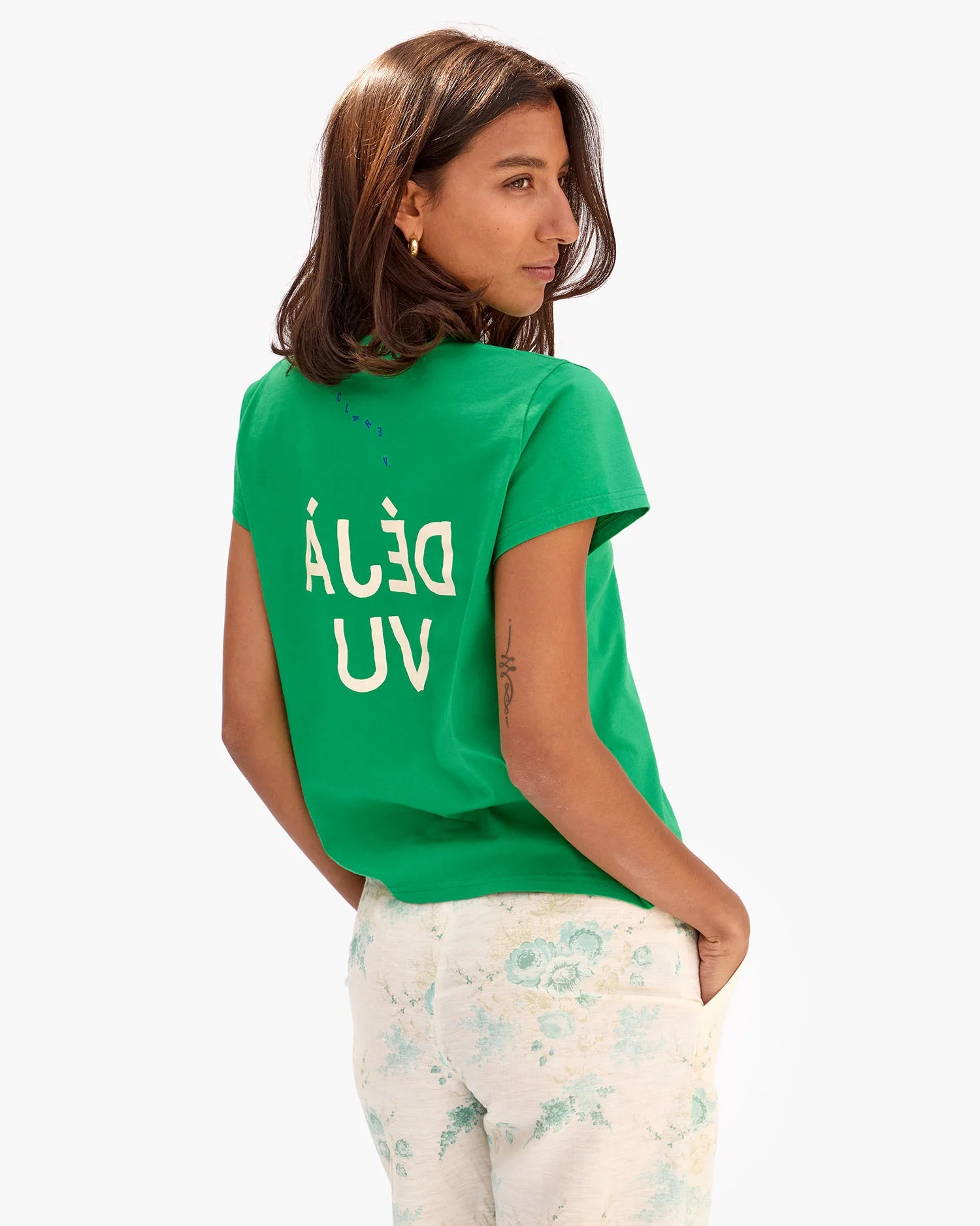 Clare V Classic Tee Deja Vu Green AP-TT-IT-100099