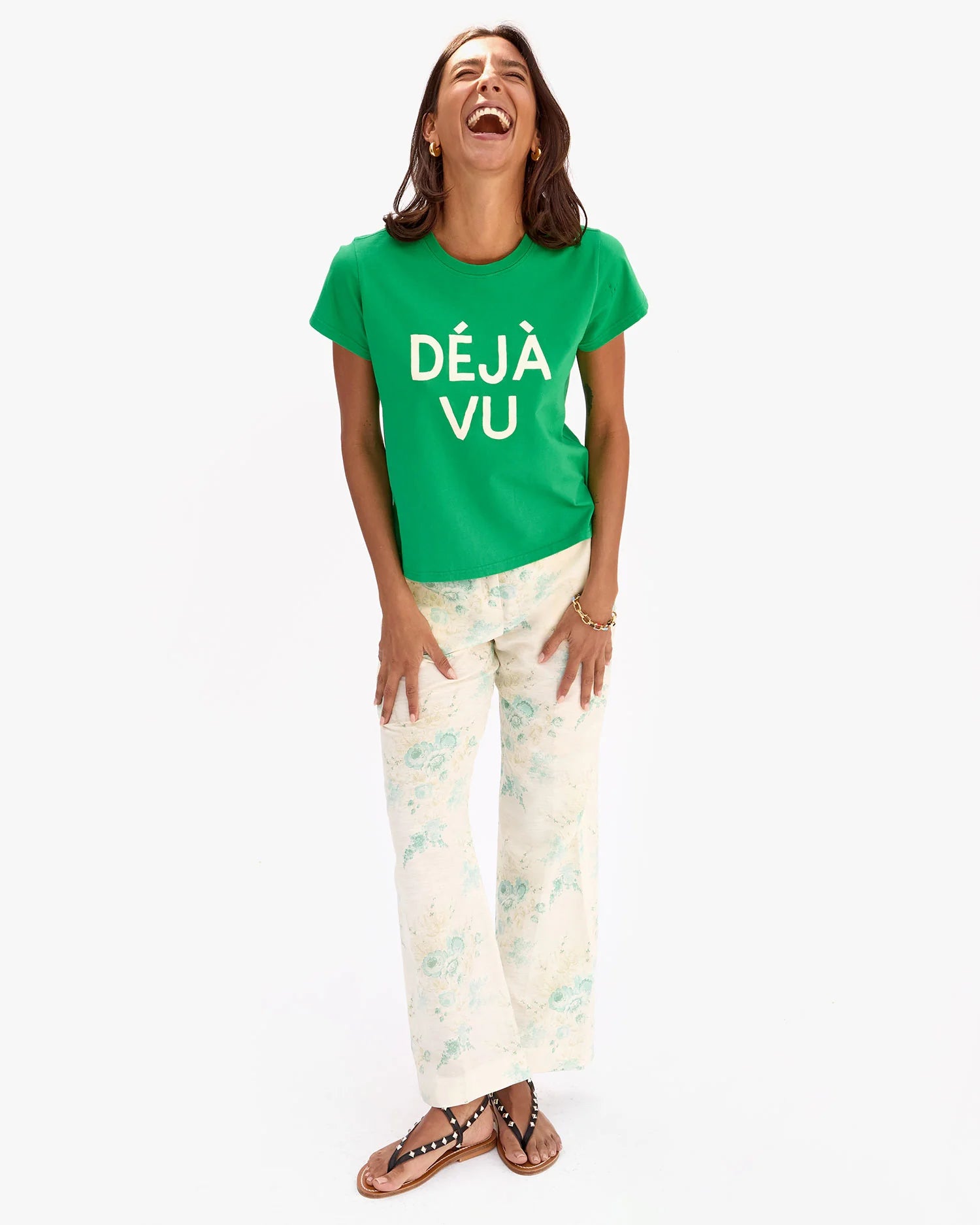 Clare V Classic Tee Deja Vu Green AP-TT-IT-100099