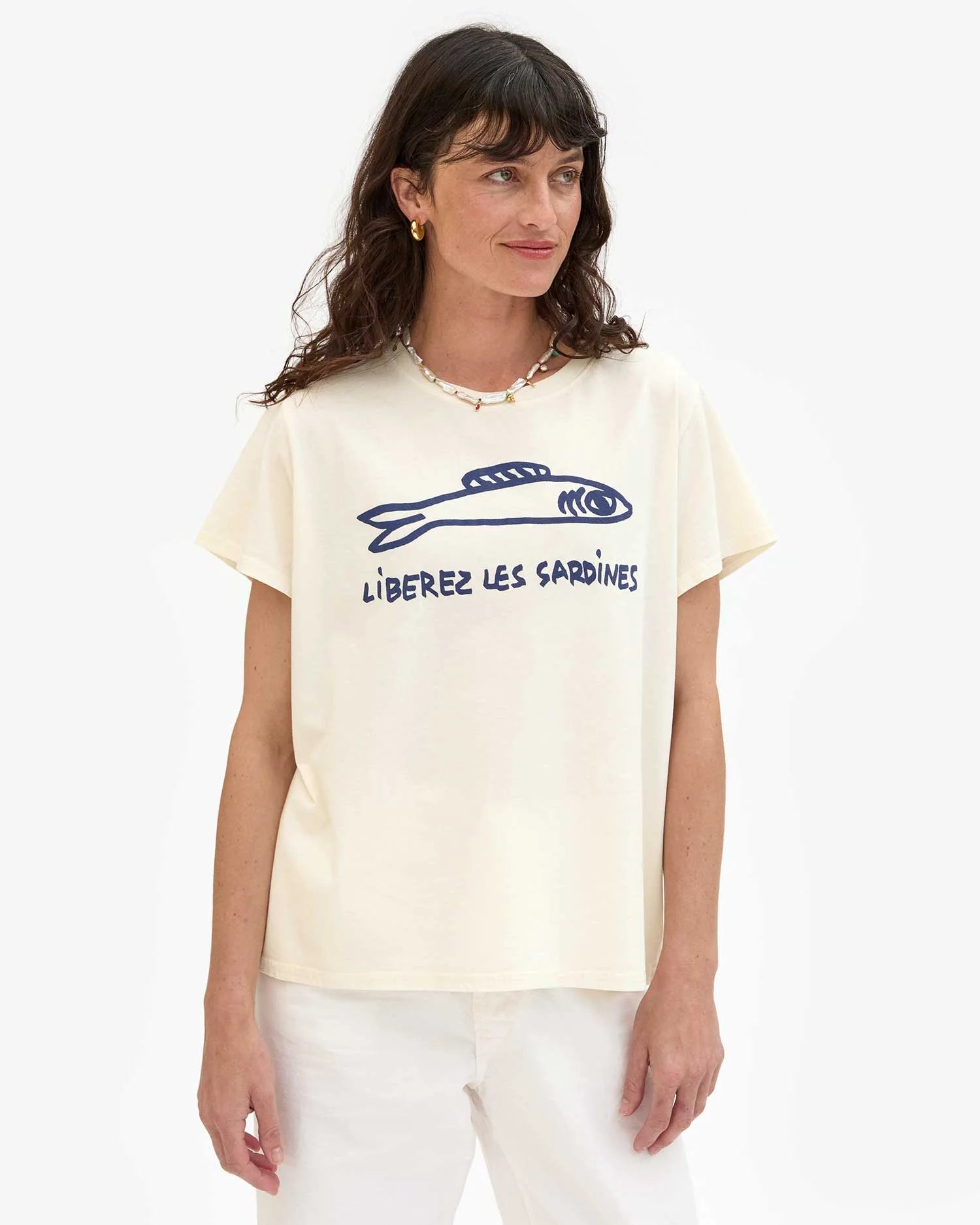 Clare V Classic Tee Liberez Les Sardines AP-TT-IT-100100