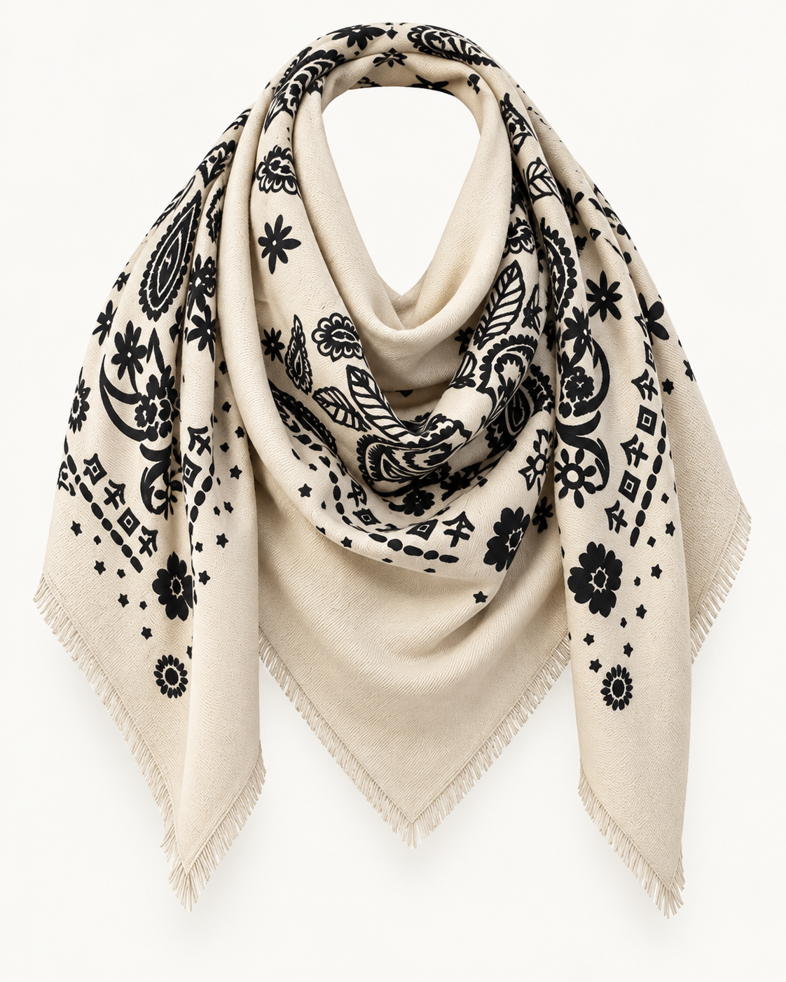Catherine's Boutique Large Woolen Paisley Square K19