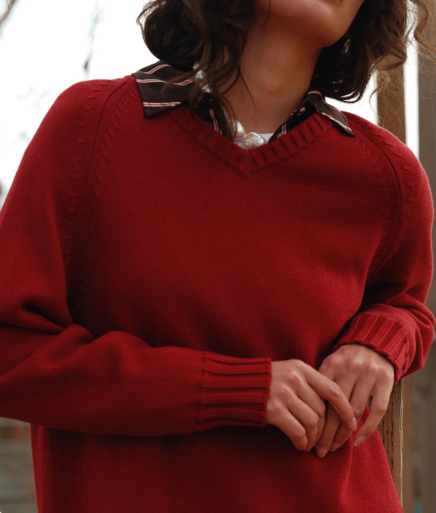 DONNI. The Cotton Cashmere V-Neck Sweater 1054048